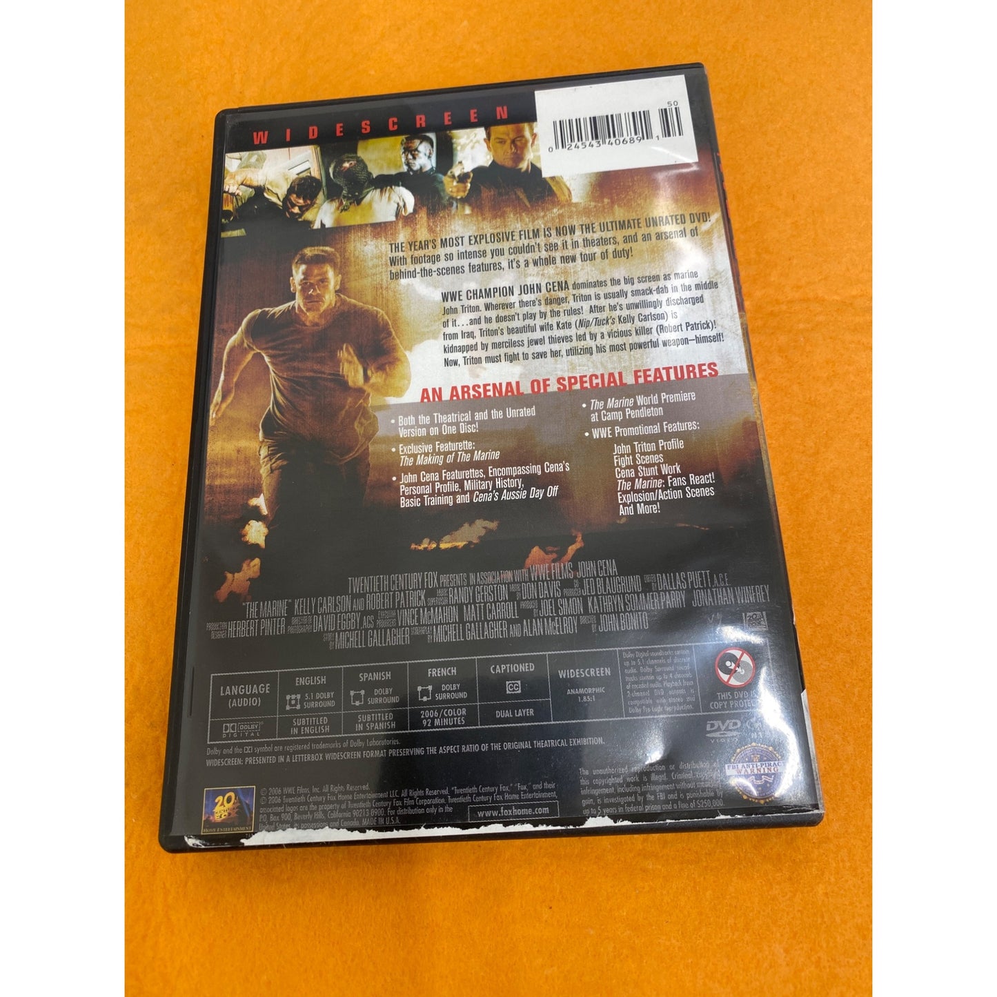 The Marine Unrated DVD Movie Starring John Cena 2006 Action & Adventure Region 1 Widescreen