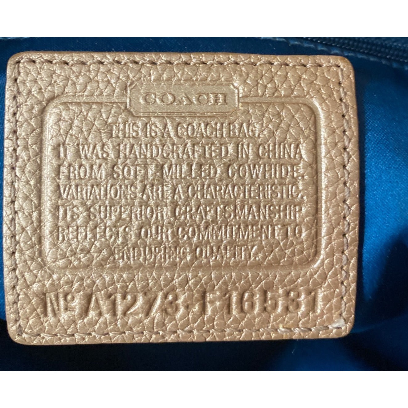 Coach Metallic Gold Leather coach Bag