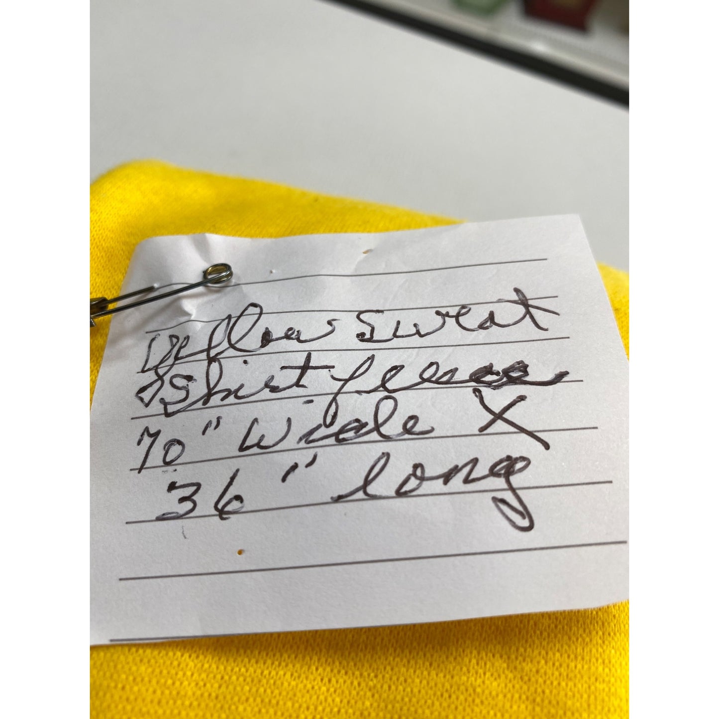 Bright Yellow Sweatshirt Fleece Fabric 70" Wide X 36" Long Soft & Warm