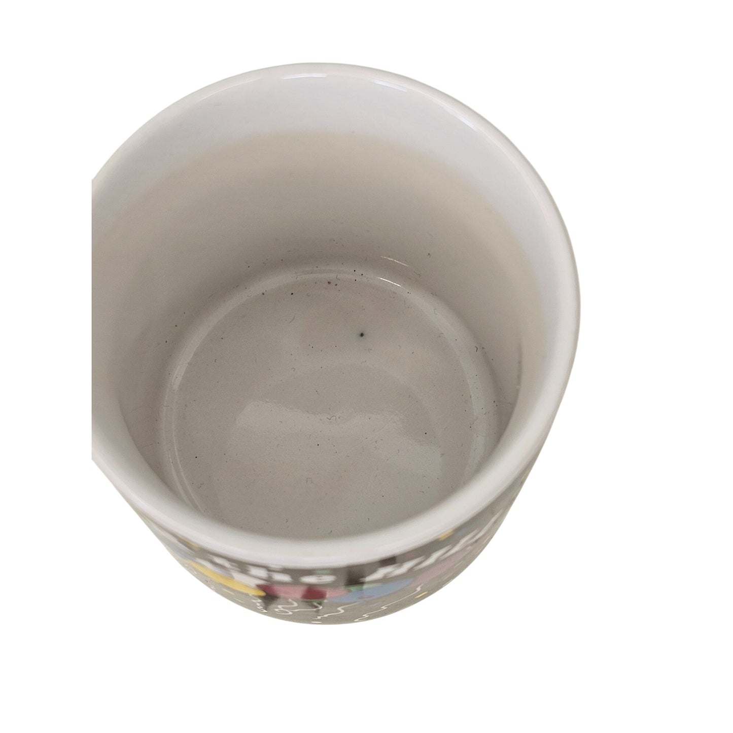 Vintage "Over The Hill" Mug With Balloons Design 1980 f.b. Bogart Ceramic Made In Korea Black & White