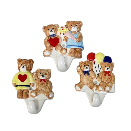 Set Of 3 Fitz & Floyd Bear Wall Hooks