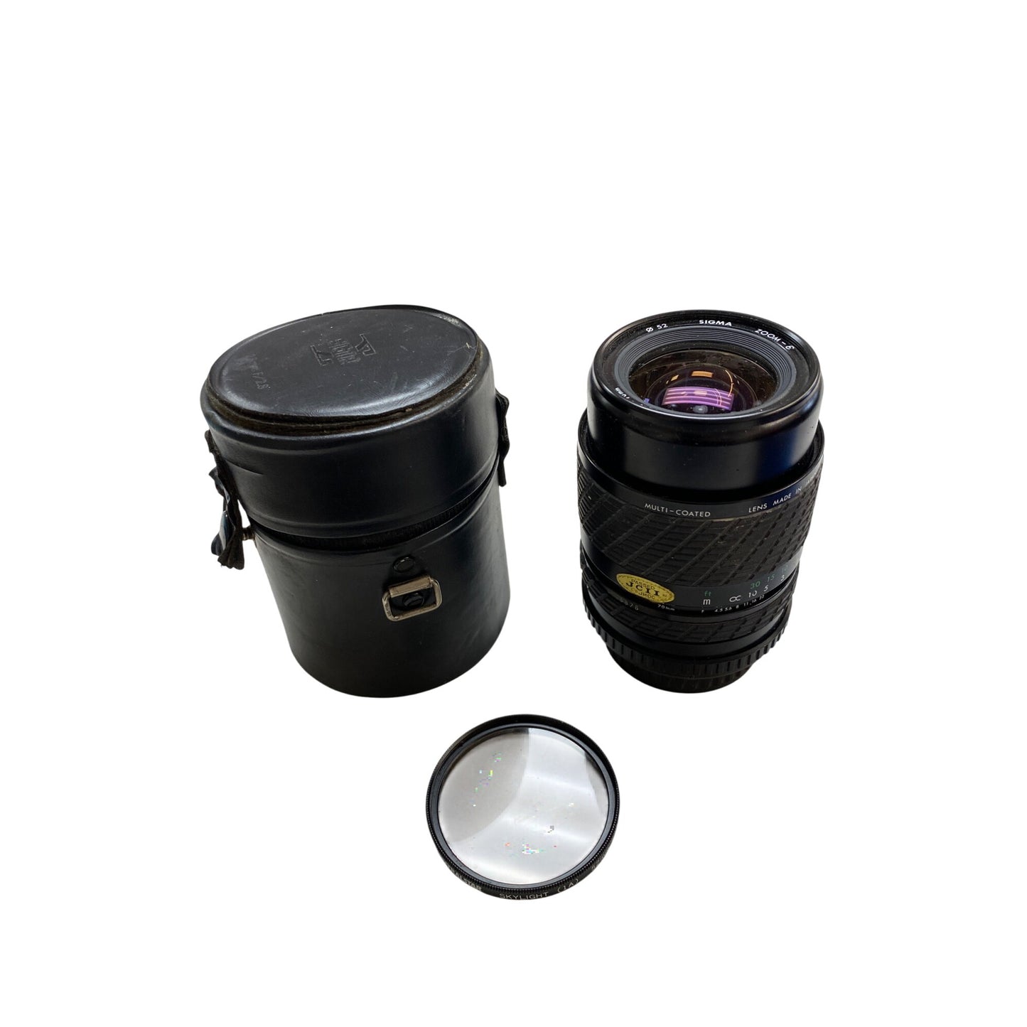 Sigma 52mm Zoom Lens 3 1:3.5-4.5 With Spectralstar Skylight (1A) Filter & Case Made In Japan