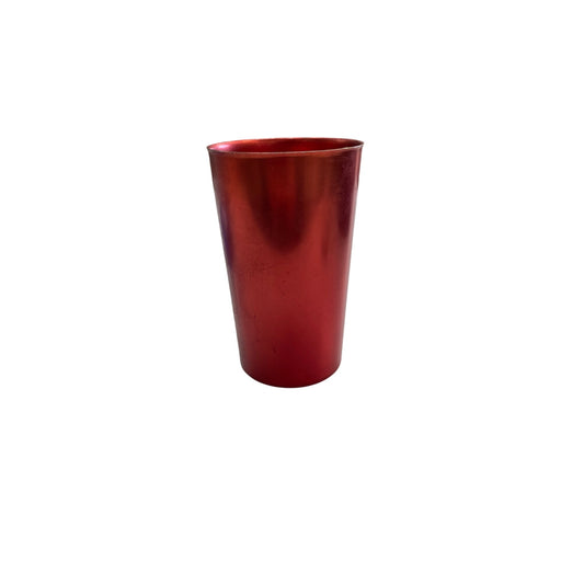 Vintage Red Bascal Aluminum Tumbler Made In Italy 1950s Classic Drinkware 8oz