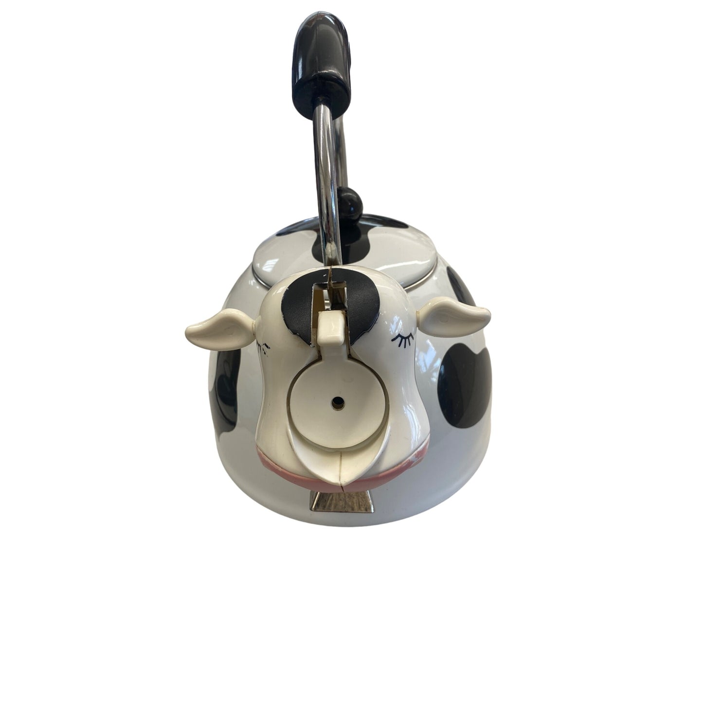 Cow-Themed Ceramic & Stainless Steel Whistling Teapot With Handle & Lid