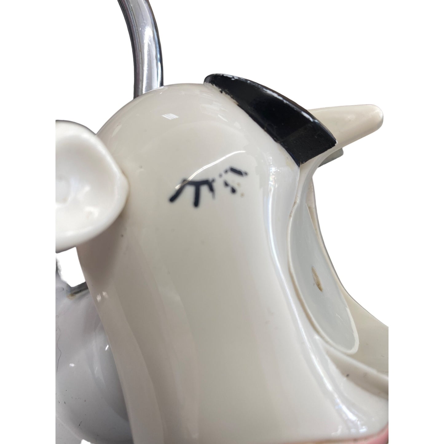 Cow-Themed Ceramic & Stainless Steel Whistling Teapot With Handle & Lid