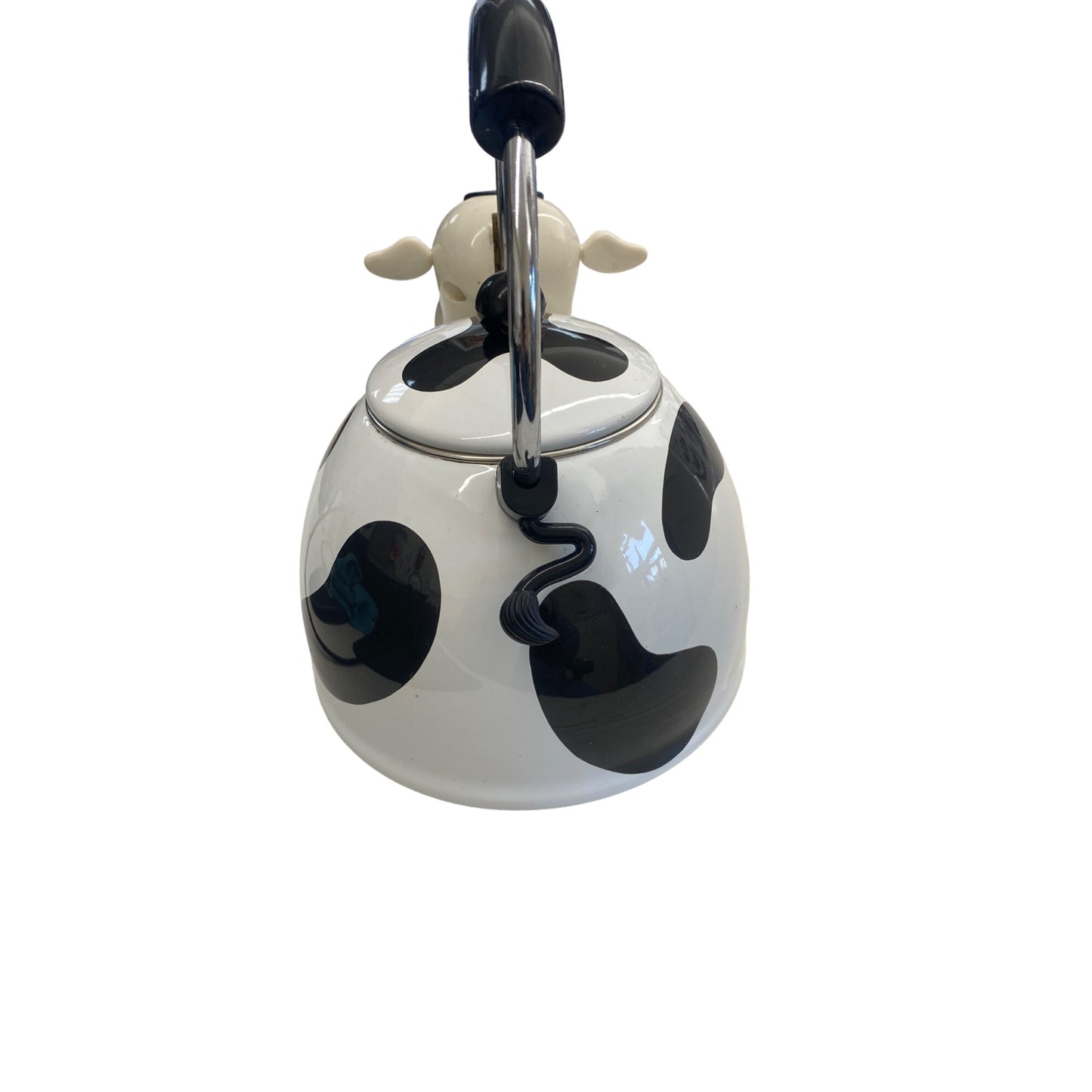 Cow-Themed Ceramic & Stainless Steel Whistling Teapot With Handle & Lid