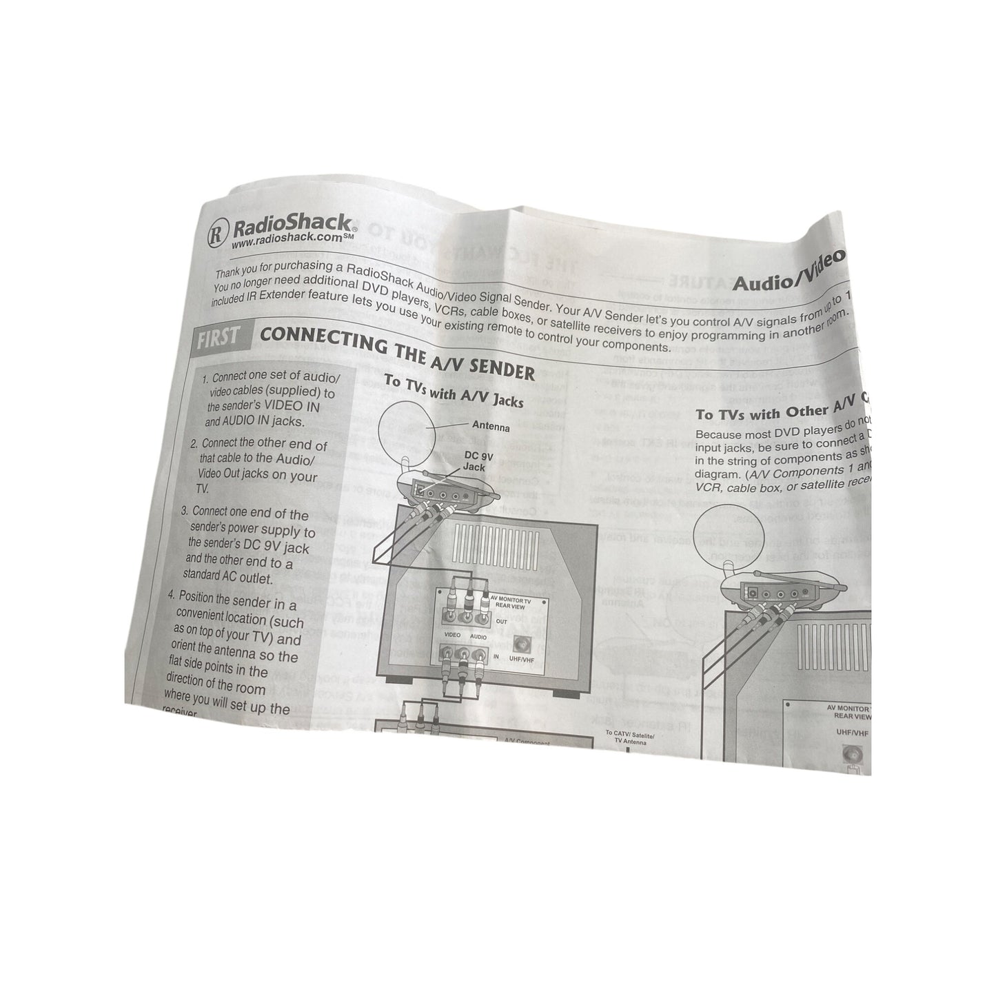 Vintage RadioShack 2.4GHz Wireless A/V Signal Transmitter & Receiver Pair 15-2572