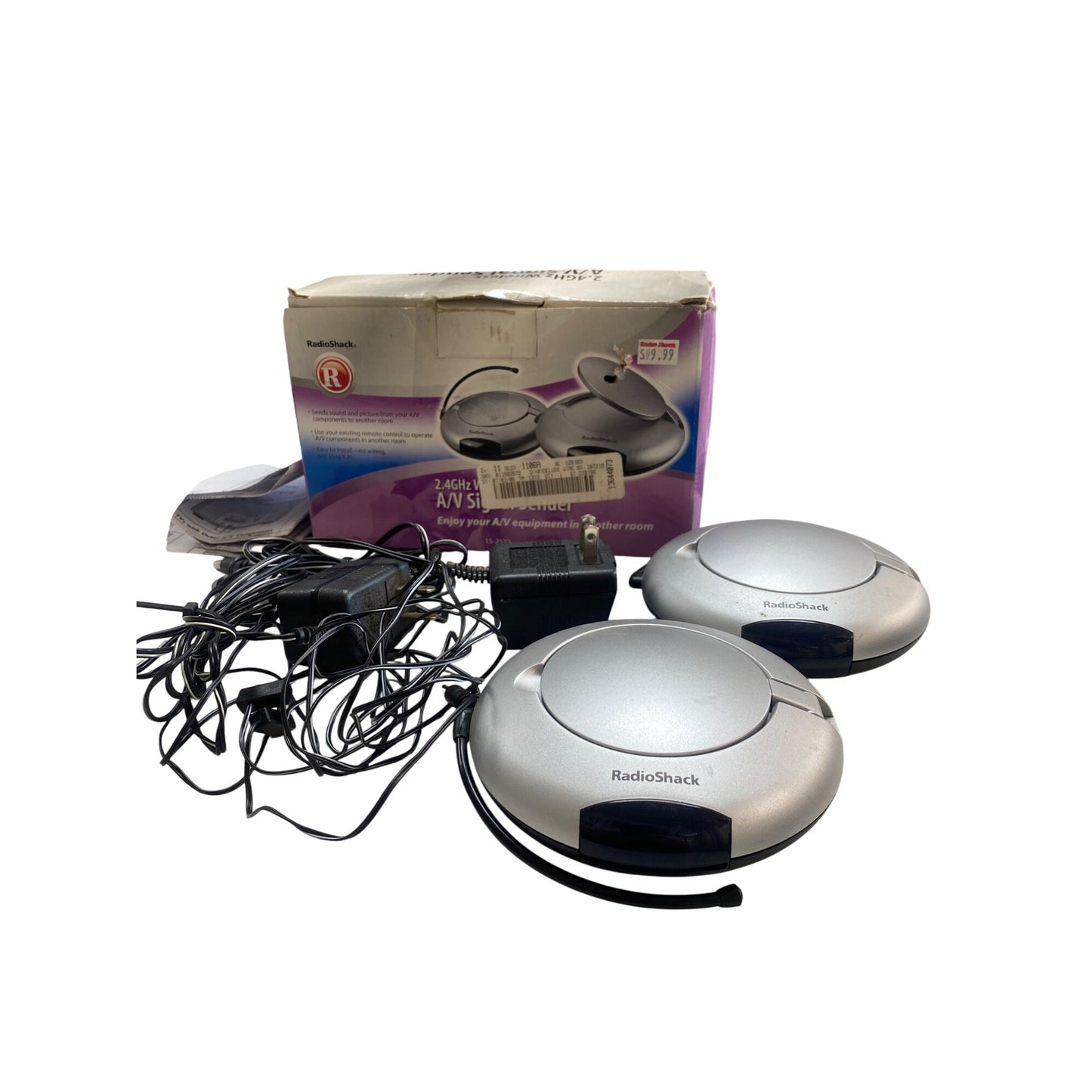 Vintage RadioShack 2.4GHz Wireless A/V Signal Transmitter & Receiver Pair 15-2572