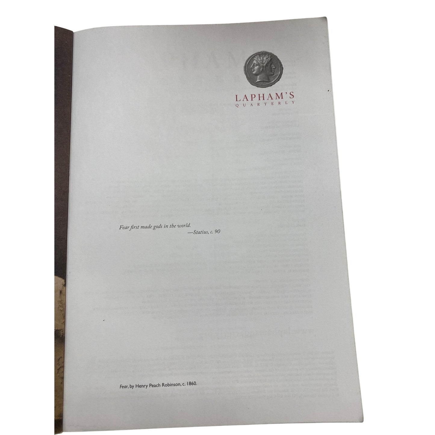 Laphams Quarterly Summer 2017 Fear Issue Featuring Freud Herzog Gordimer & More