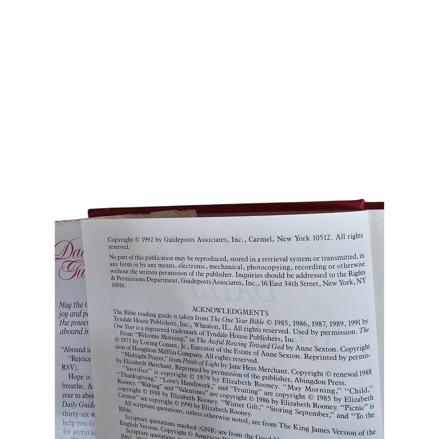 Daily Guideposts 1993 Hardcover Spirit-Lifting Thoughts For Every Day Of The Year Inspirational Devotional Book