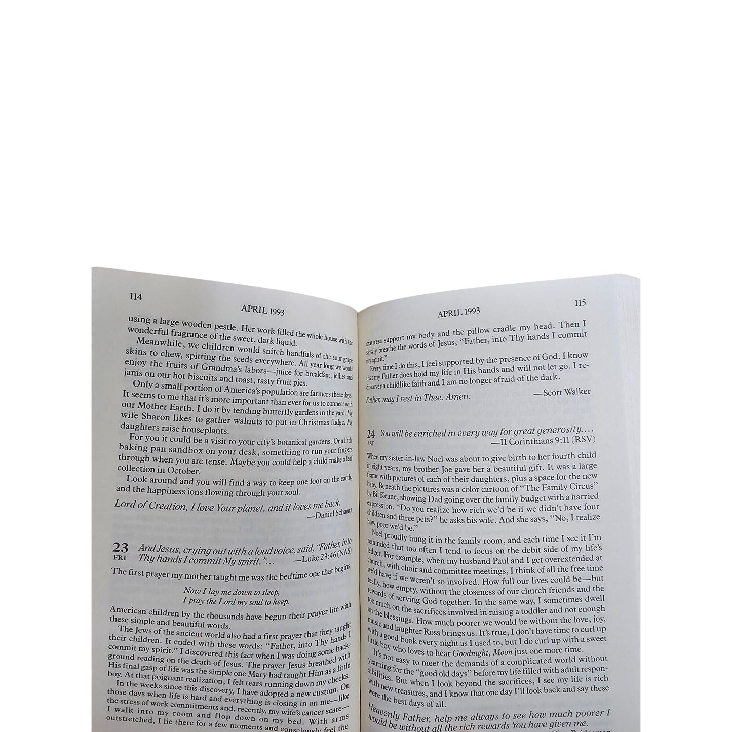 Daily Guideposts 1993 Hardcover Spirit-Lifting Thoughts For Every Day Of The Year Inspirational Devotional Book