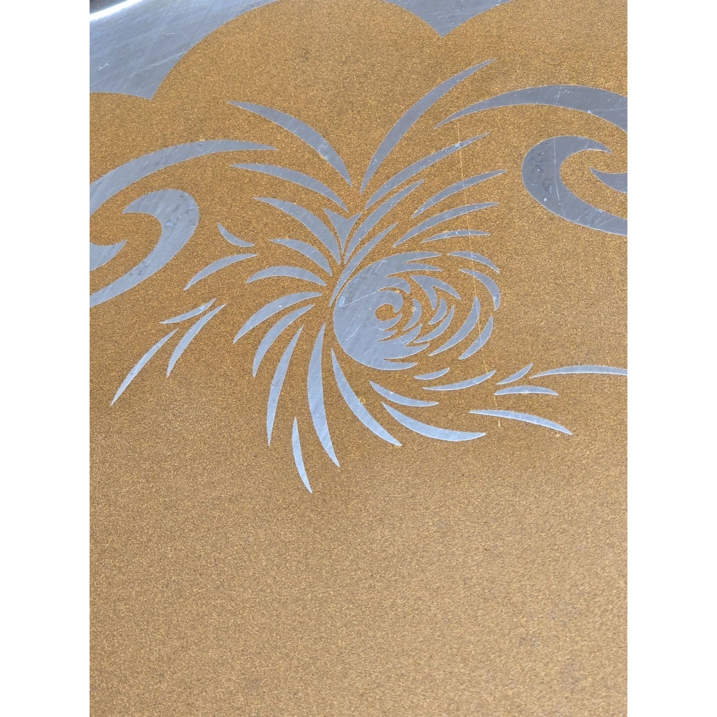 Vintage Aluminum Serving Tray With Embossed Floral Design