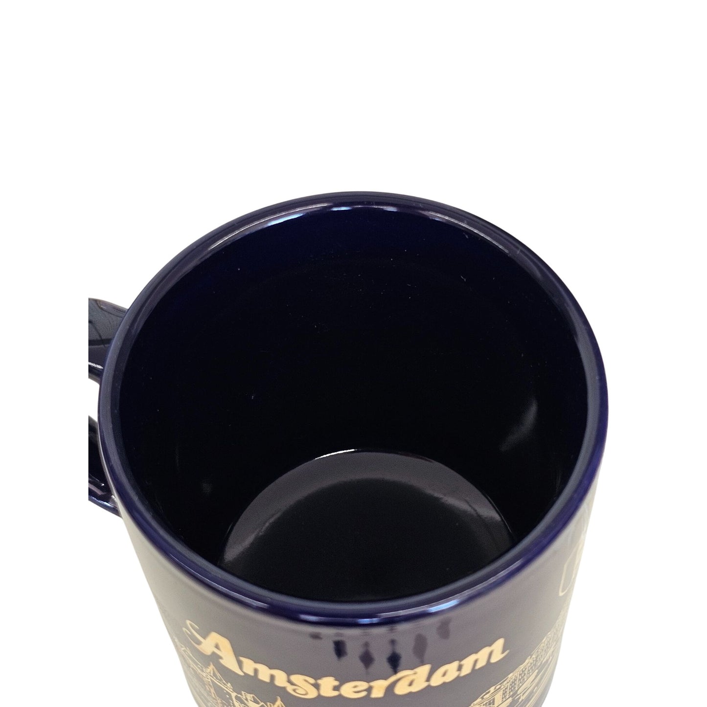 Amsterdam Souvenir Böckling Blue & Gold Ceramic Mug With Scenic Design