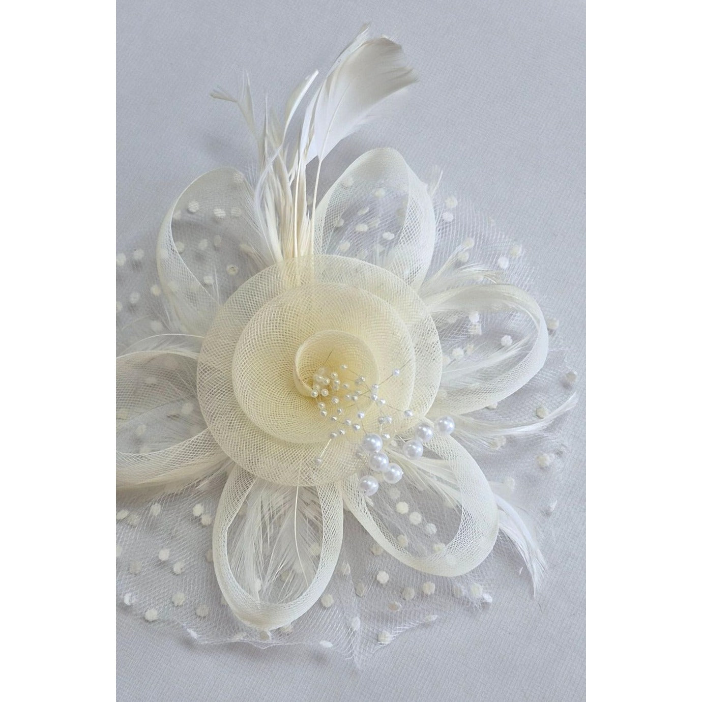 Elegant Cream Fascinator Headpiece