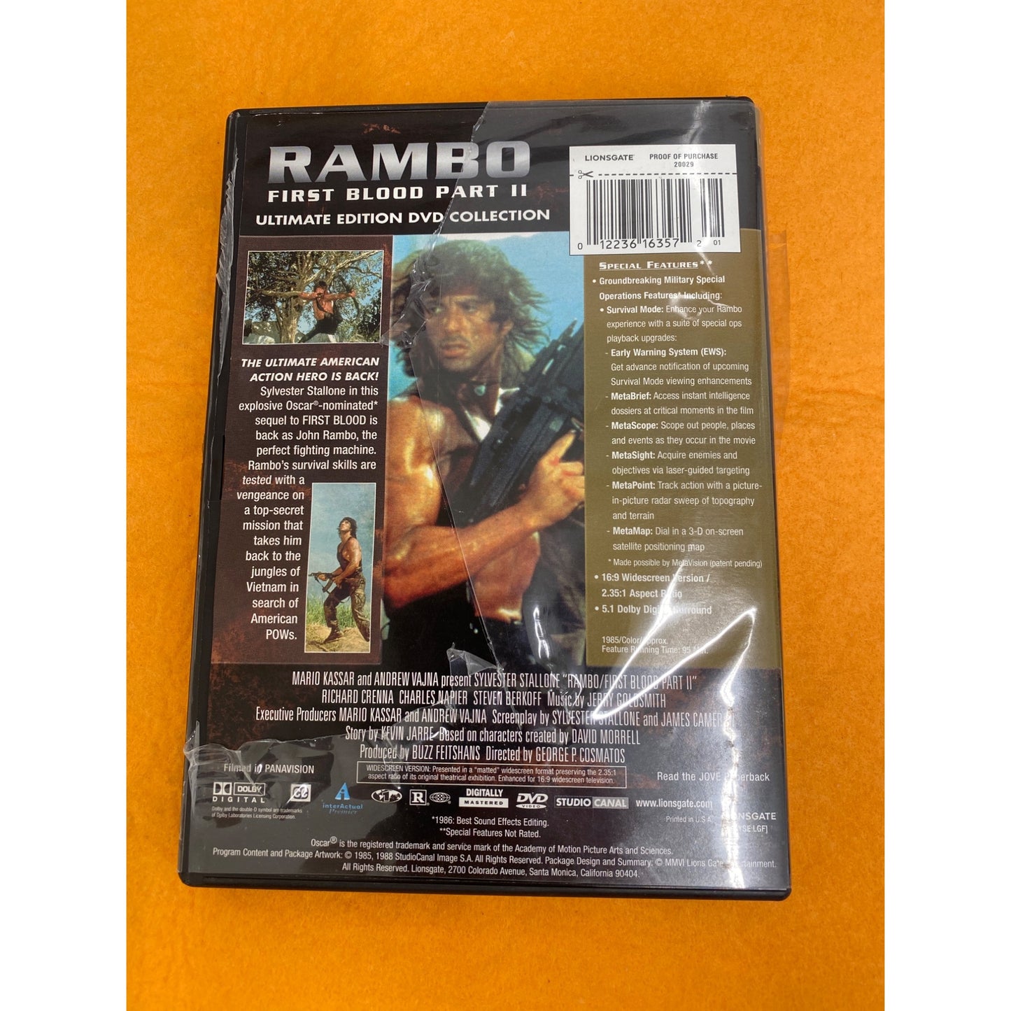 Rambo First Blood Part II Ultimate Edition DVD Collection