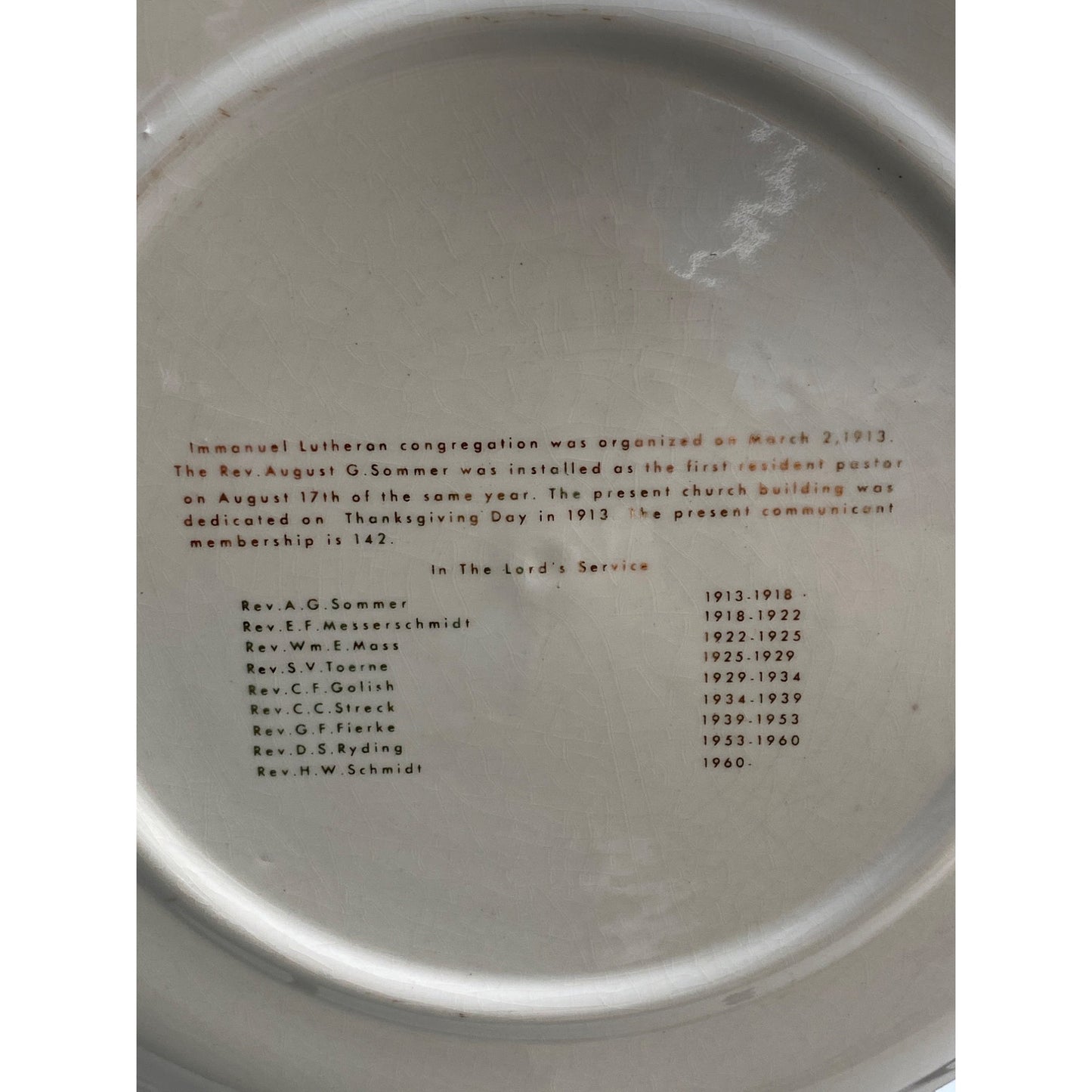 Lutheran Church Frederic Plate