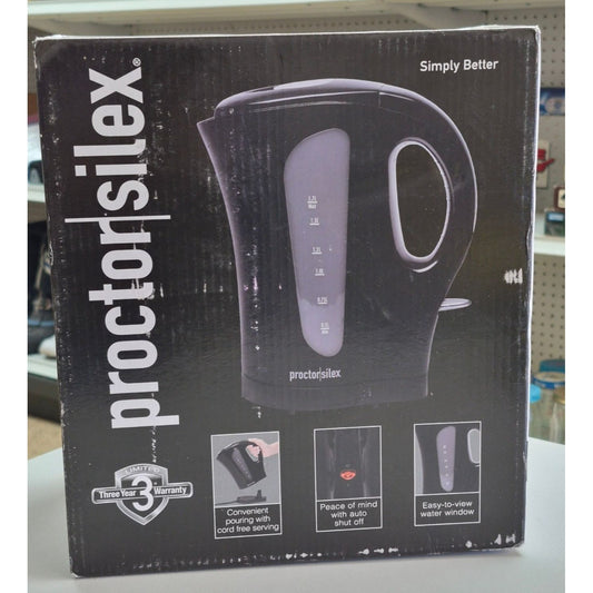 NEW Proctor Silex Electric Cordless Kettle 1.7L 1500W Auto Shutoff