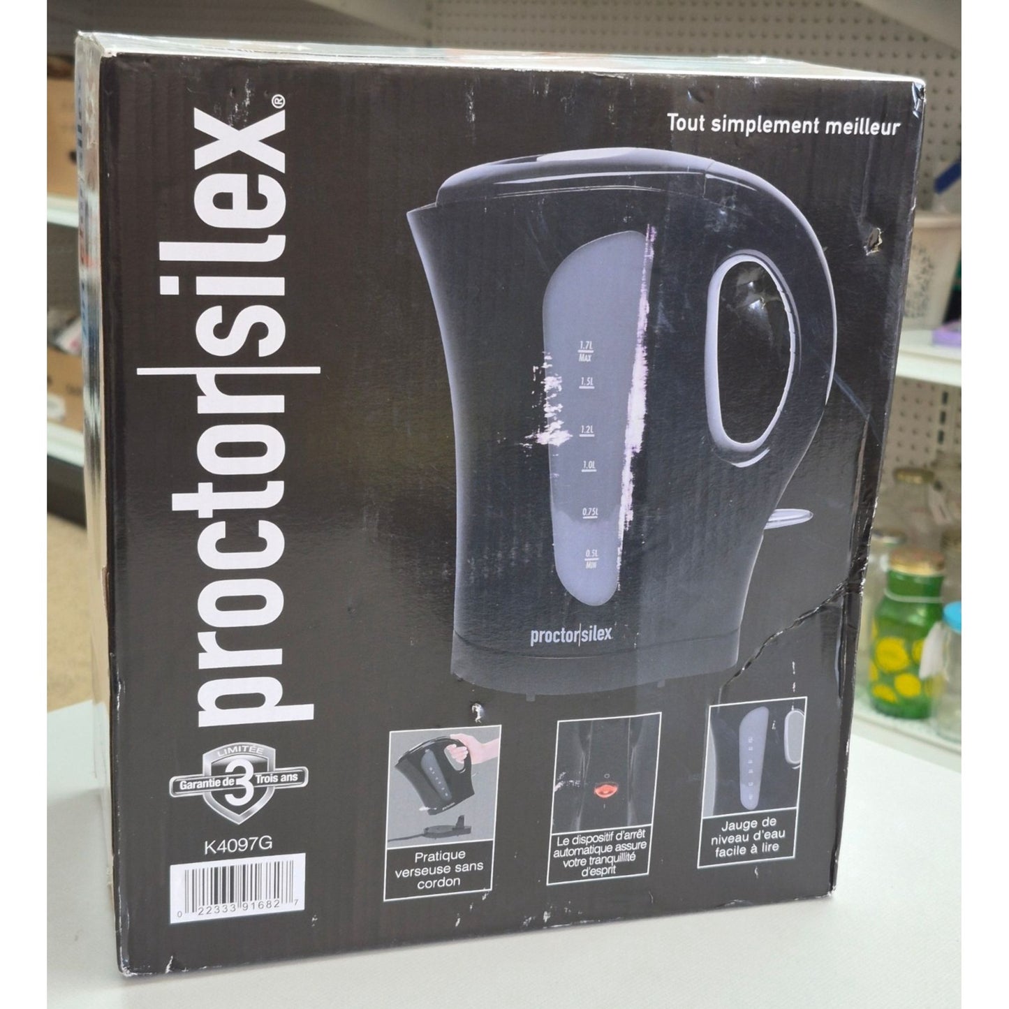 NEW Proctor Silex Electric Cordless Kettle 1.7L 1500W Auto Shutoff
