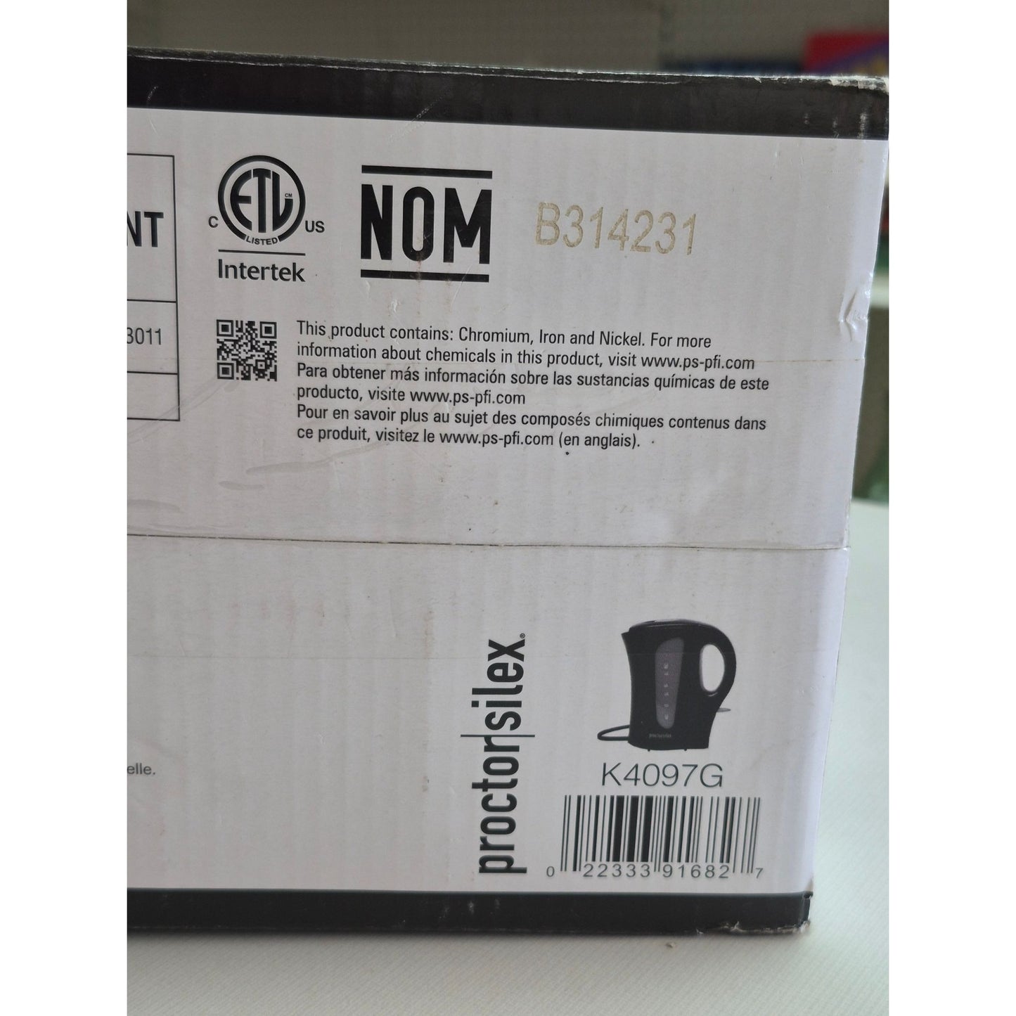 NEW Proctor Silex Electric Cordless Kettle 1.7L 1500W Auto Shutoff