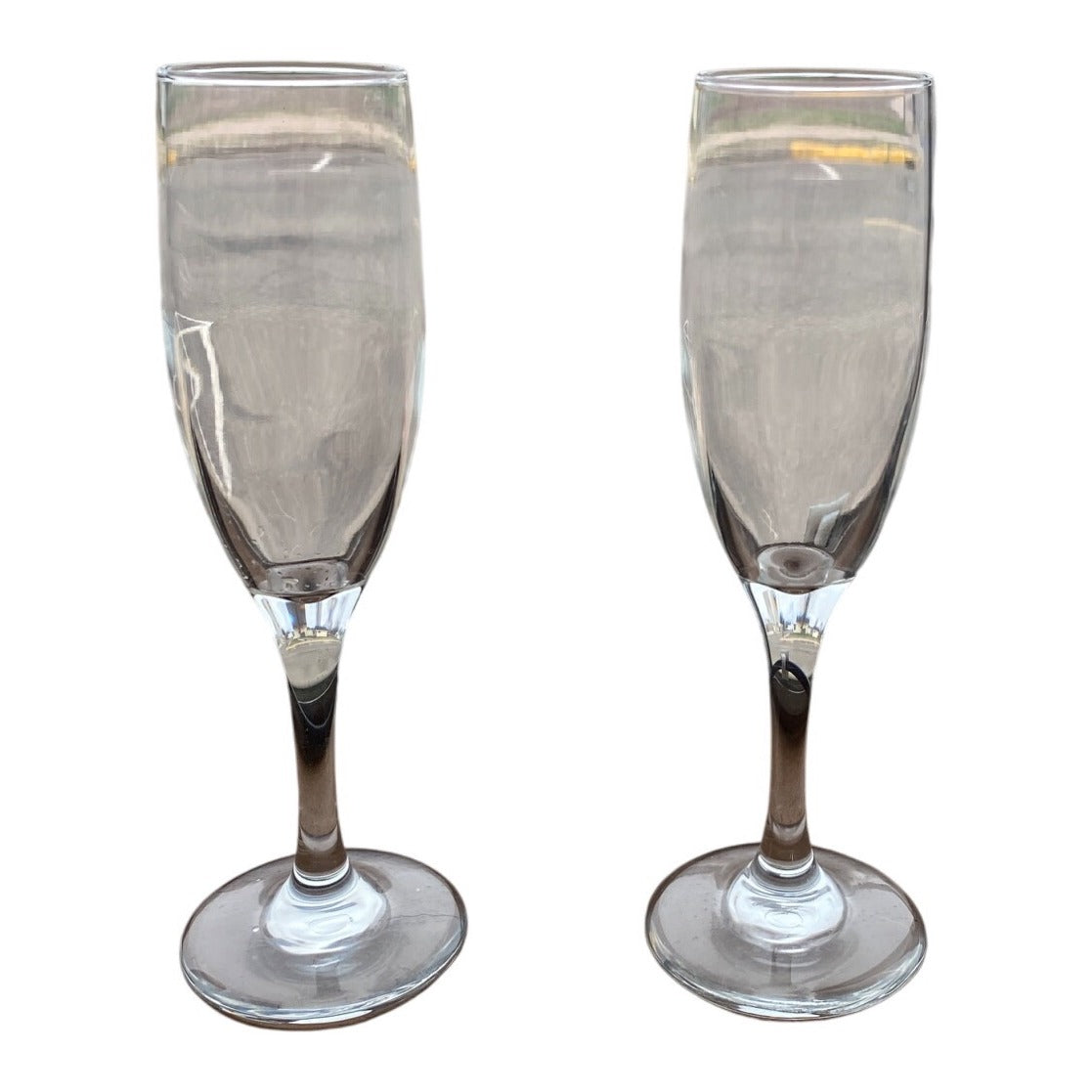 Set Of 2 Elegant Clear Glass 8 Champagne Flutes For Celebrations & Special Occasions