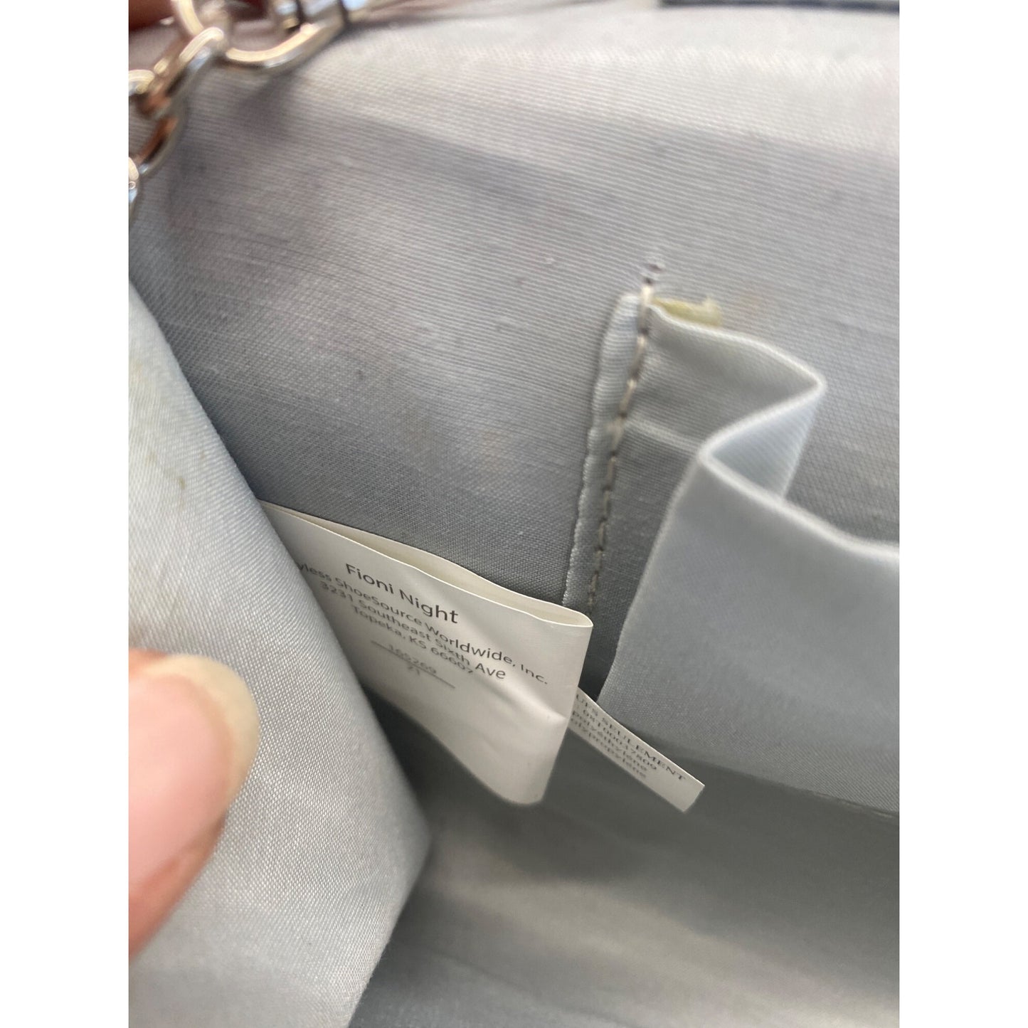 Silver Evening Clutch Bag With Chain Strap & Turn Lock Closure Fiona Night Purse