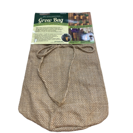 Small Vintage Hanging Burlap Grow Bag By Panacea