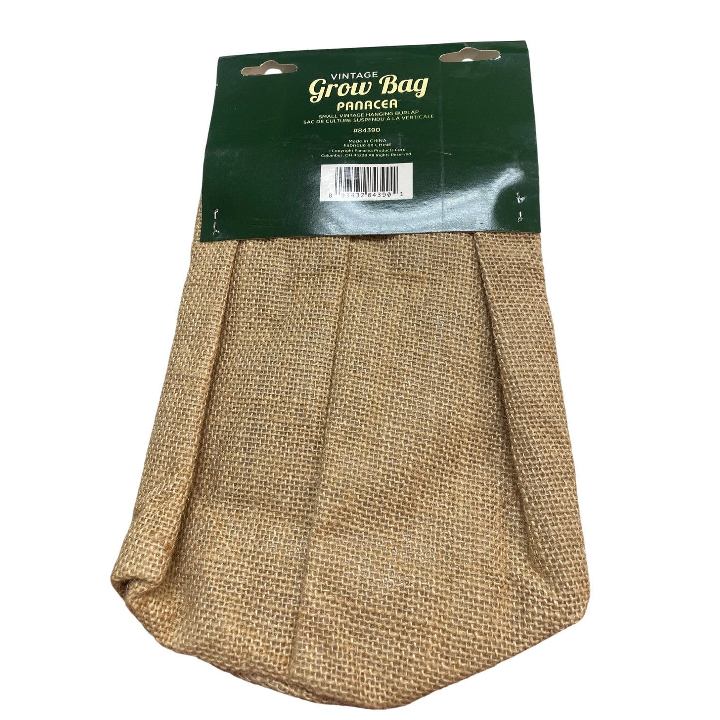 Small Vintage Hanging Burlap Grow Bag By Panacea