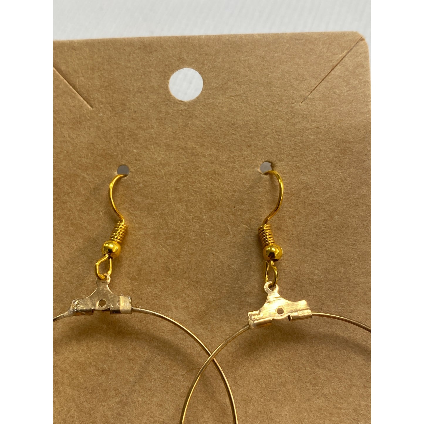 New Handmade Fan Tassel Stone Earrings Gold Boho Jewelry Pink Thread