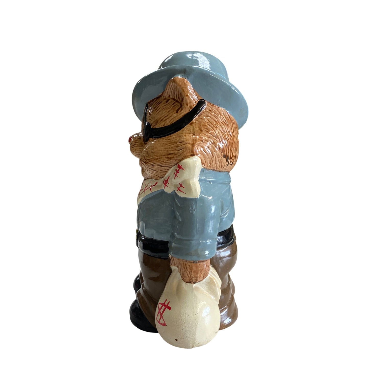 Vintage Ceramic Bandit Bear Piggy Bank