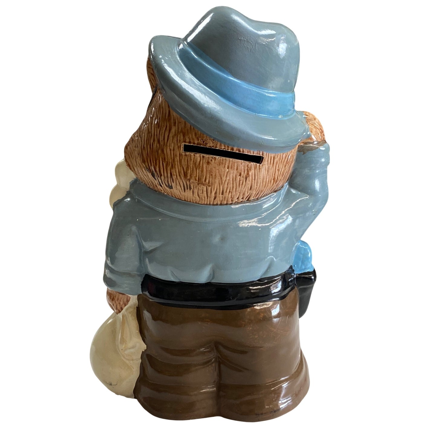 Vintage Ceramic Bandit Bear Piggy Bank