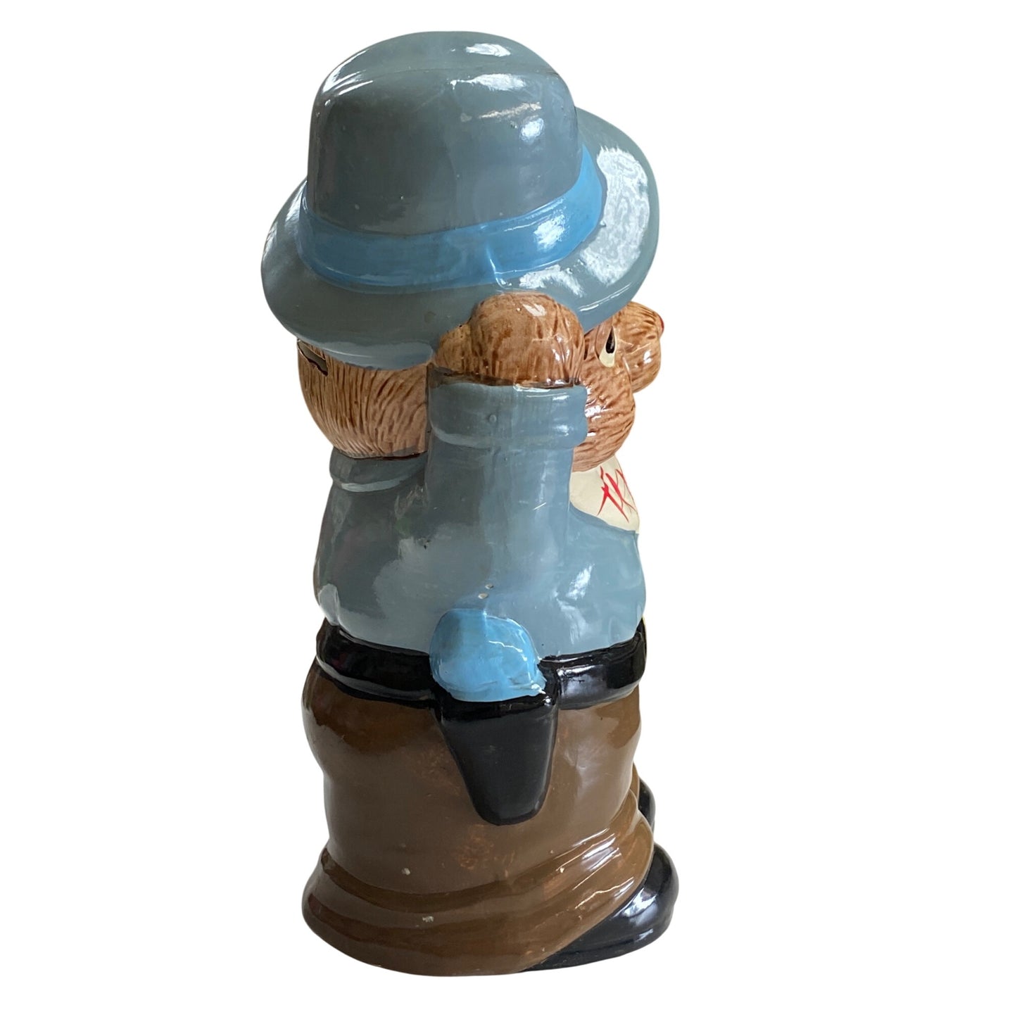 Vintage Ceramic Bandit Bear Piggy Bank