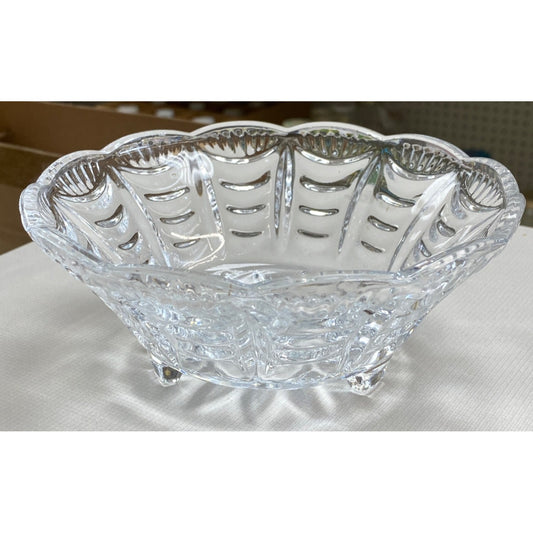 Scalloped Edge Footed Serving Bowl Clear Glass