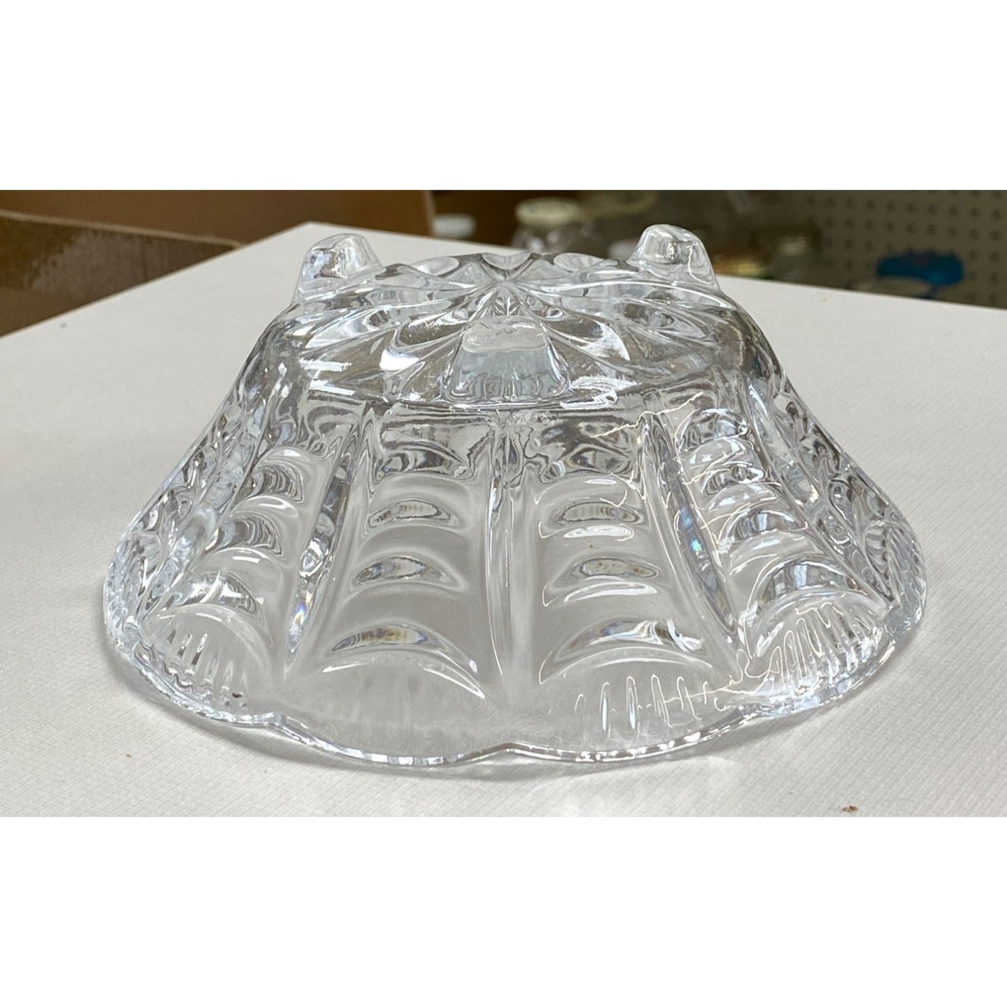 Scalloped Edge Footed Serving Bowl Clear Glass