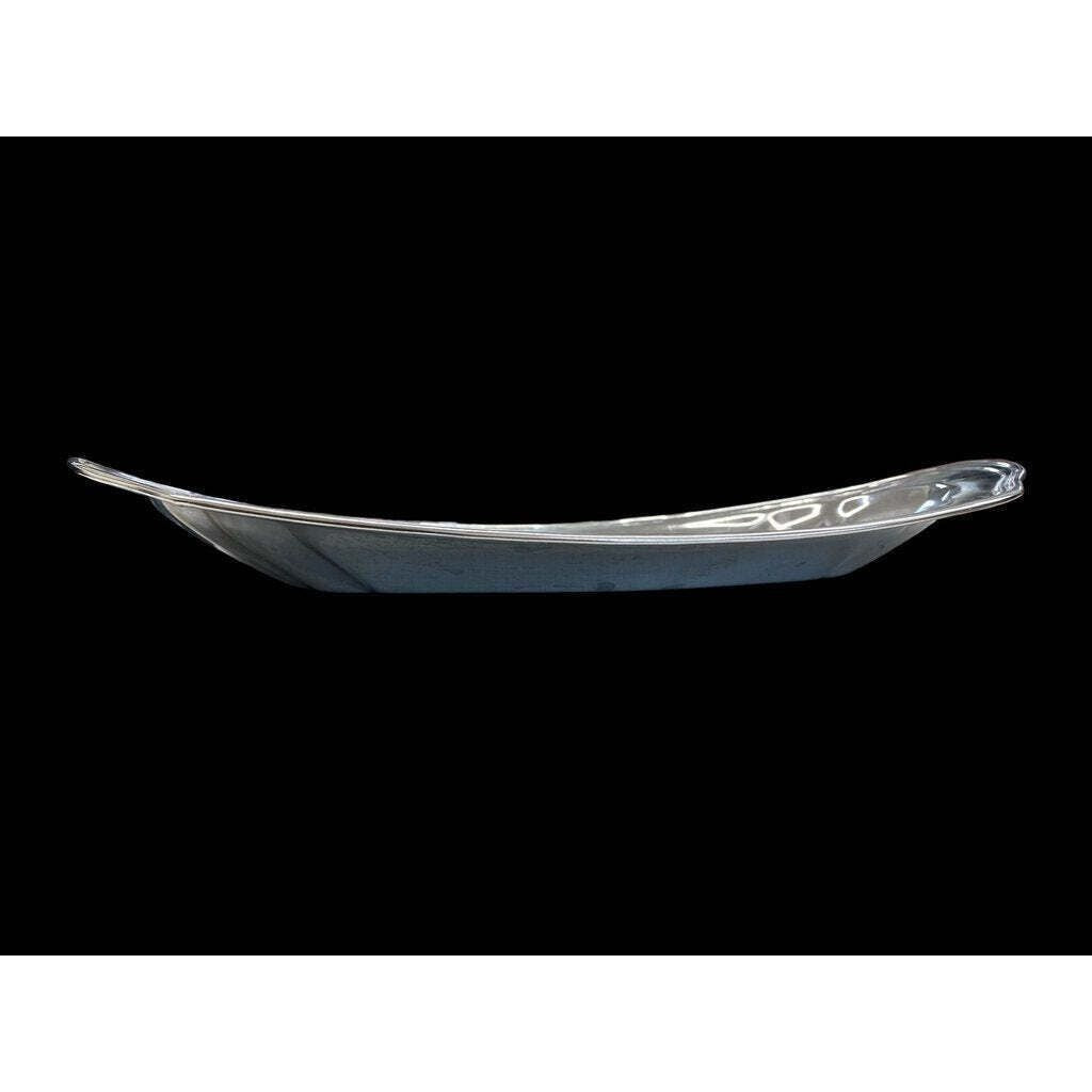 Large Etched Silver Serving Tray Platter