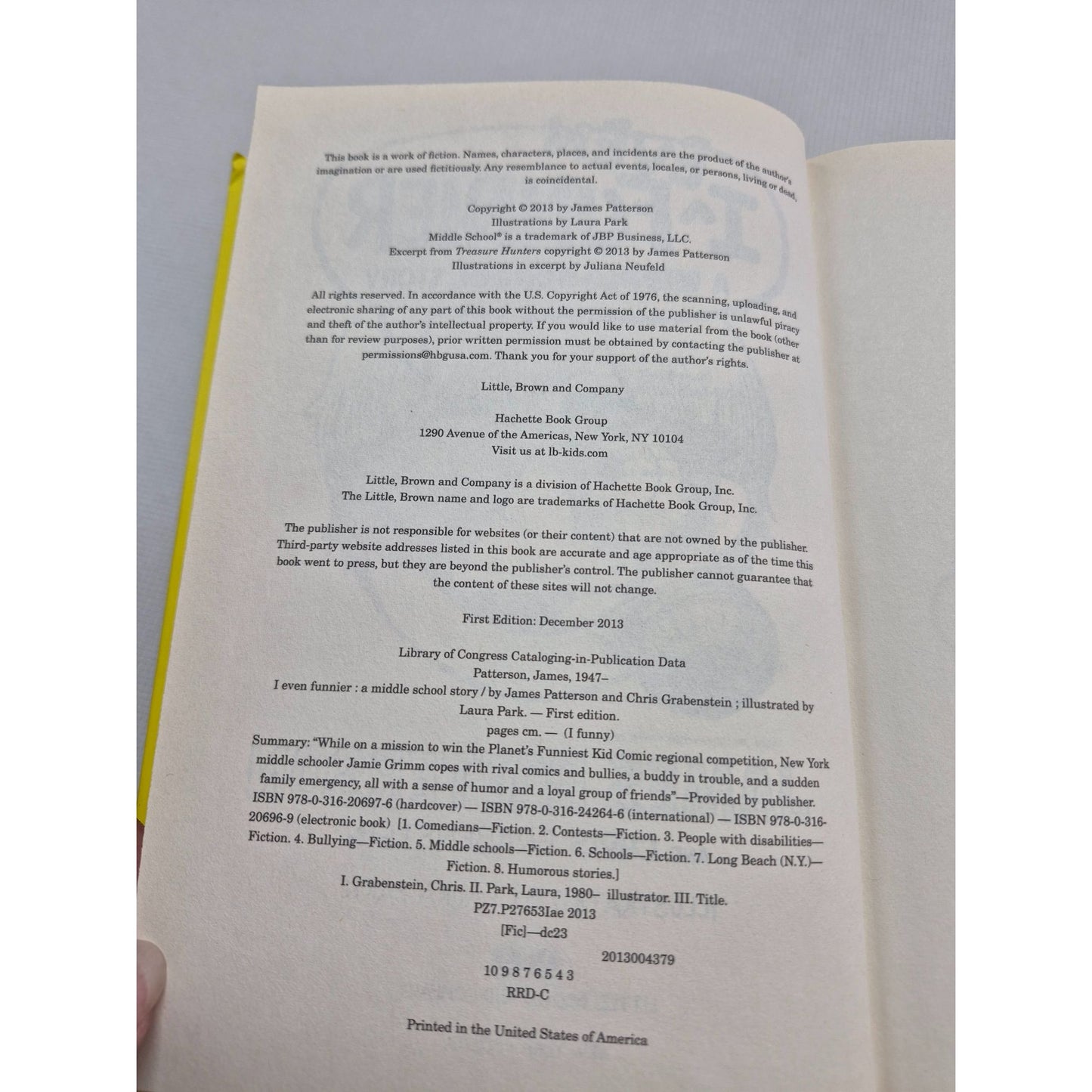 I Even Funnier: A Middle School Story By James Patterson & Chris Grabenstein Hardcover Book