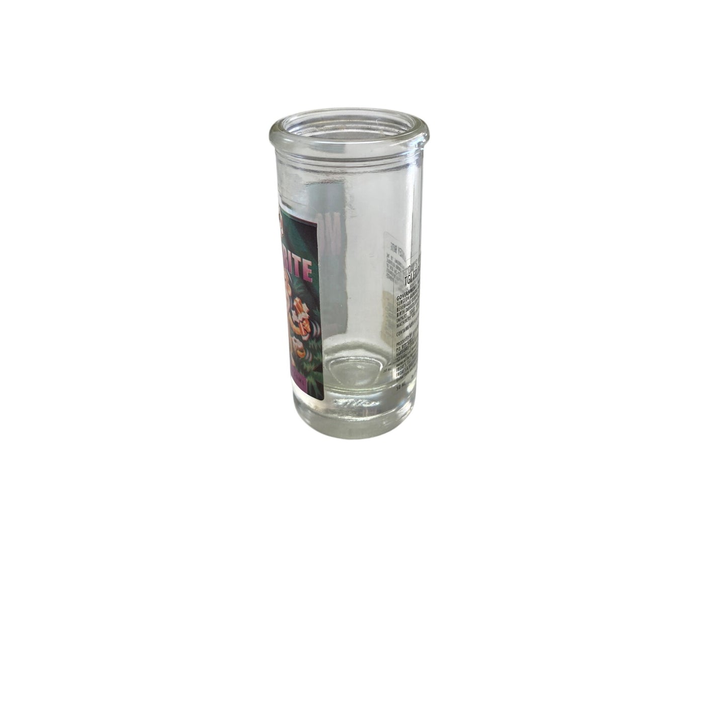 TGI Fridays Monkey Bite Glass Jar 2.5 Oz Clear Glass Shot Size Collectible Novelty Barware