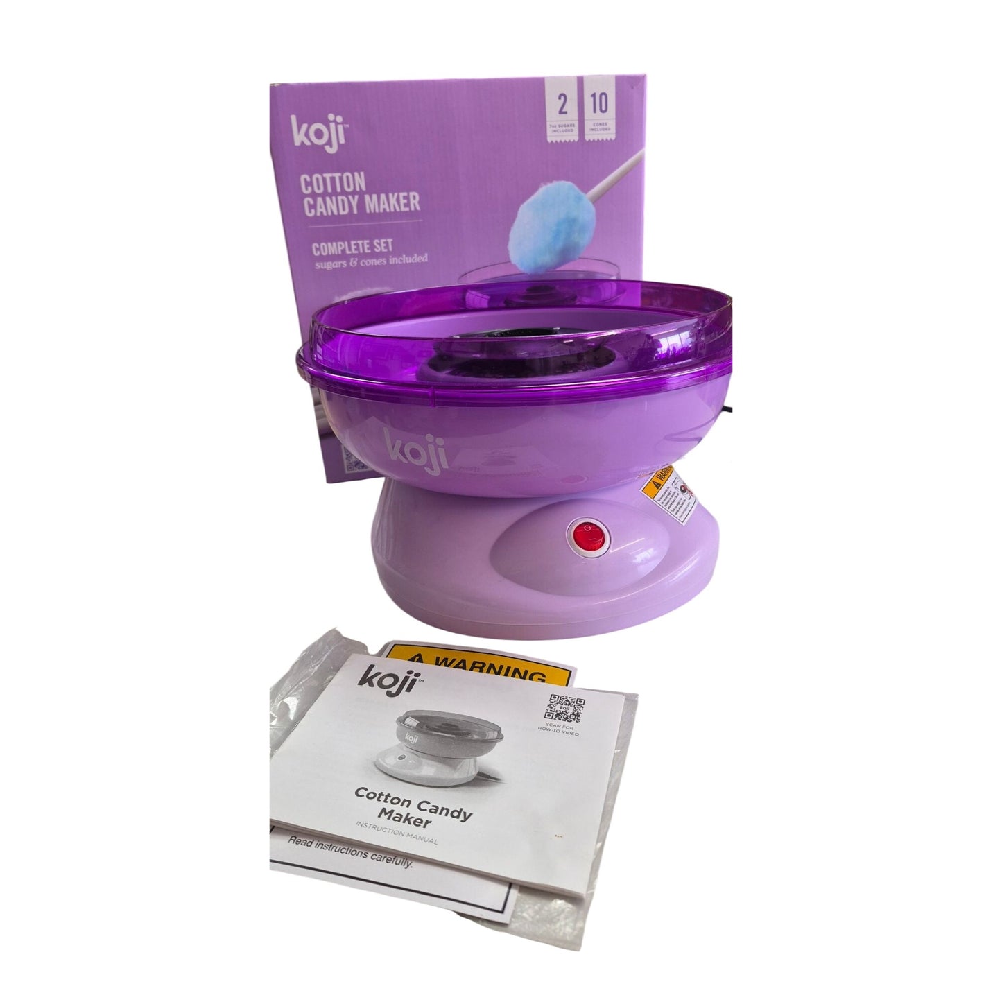 Koji Cotton Candy Maker Purple Electric Compact Party Treats