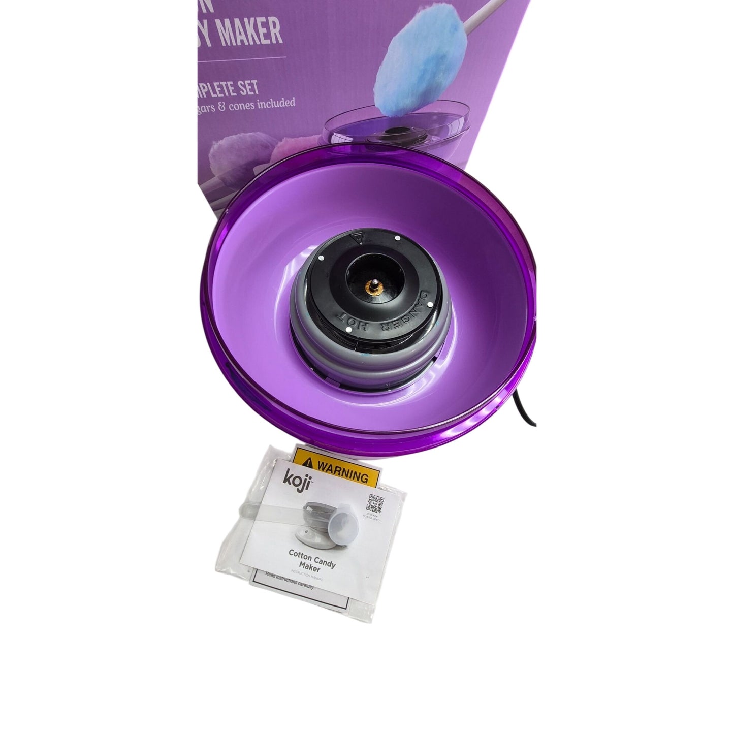 Koji Cotton Candy Maker Purple Electric Compact Party Treats