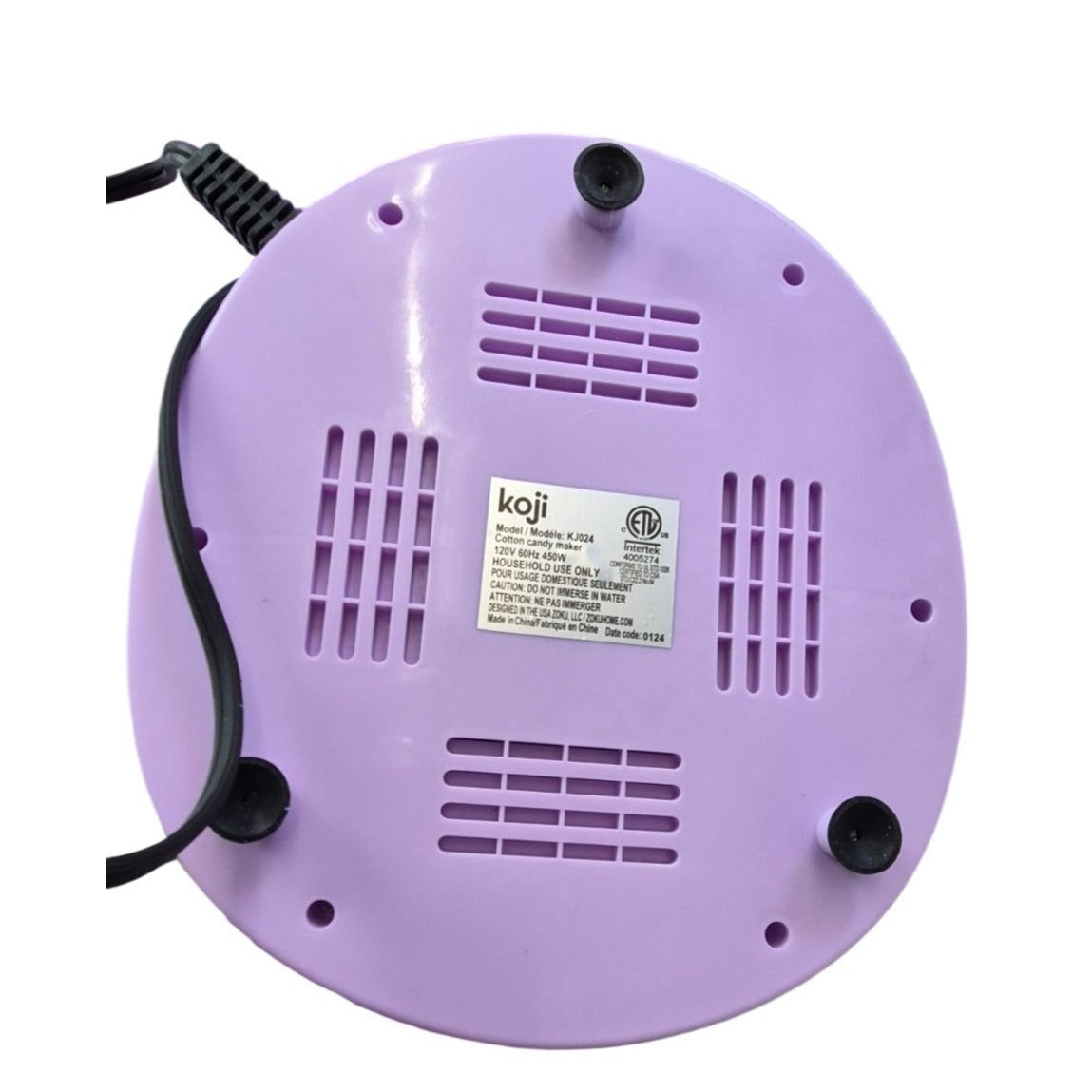 Koji Cotton Candy Maker Purple Electric Compact Party Treats