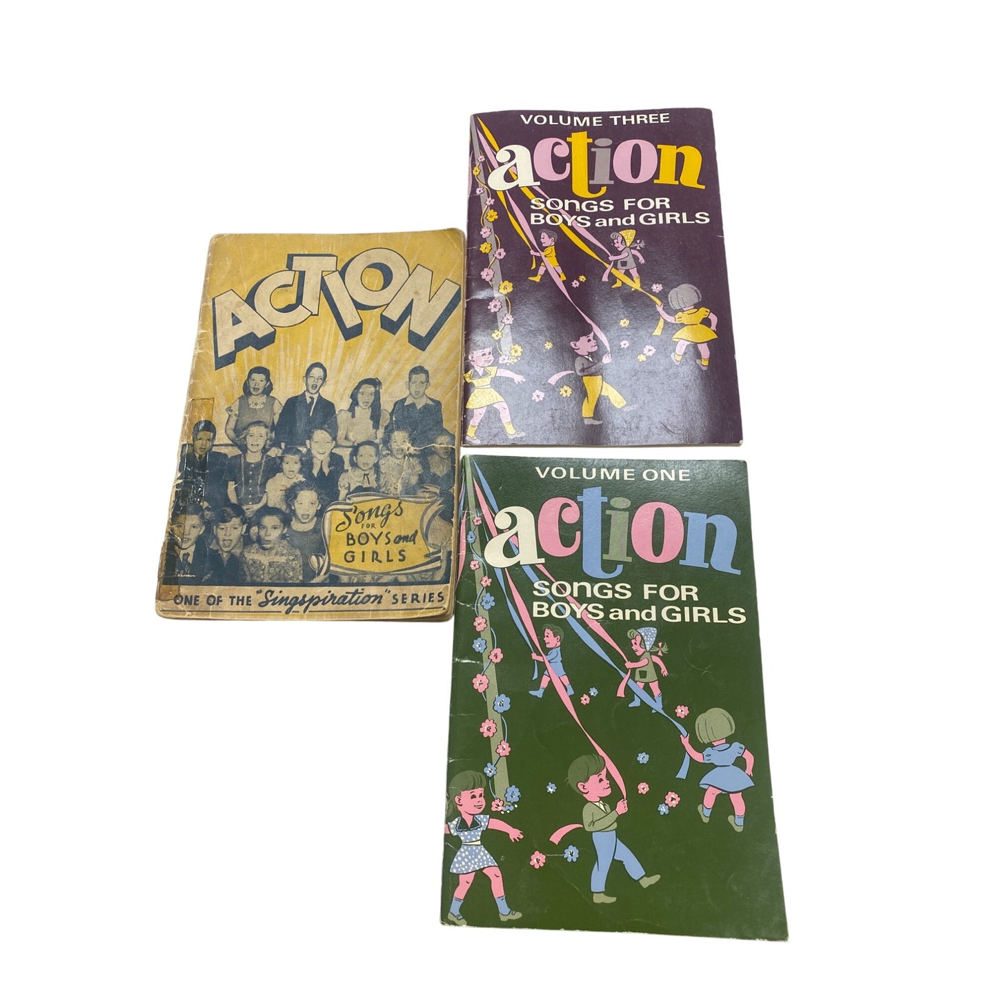 Vintage "Action" Songs For Boys & Girls Book Set  Singspiration Series
