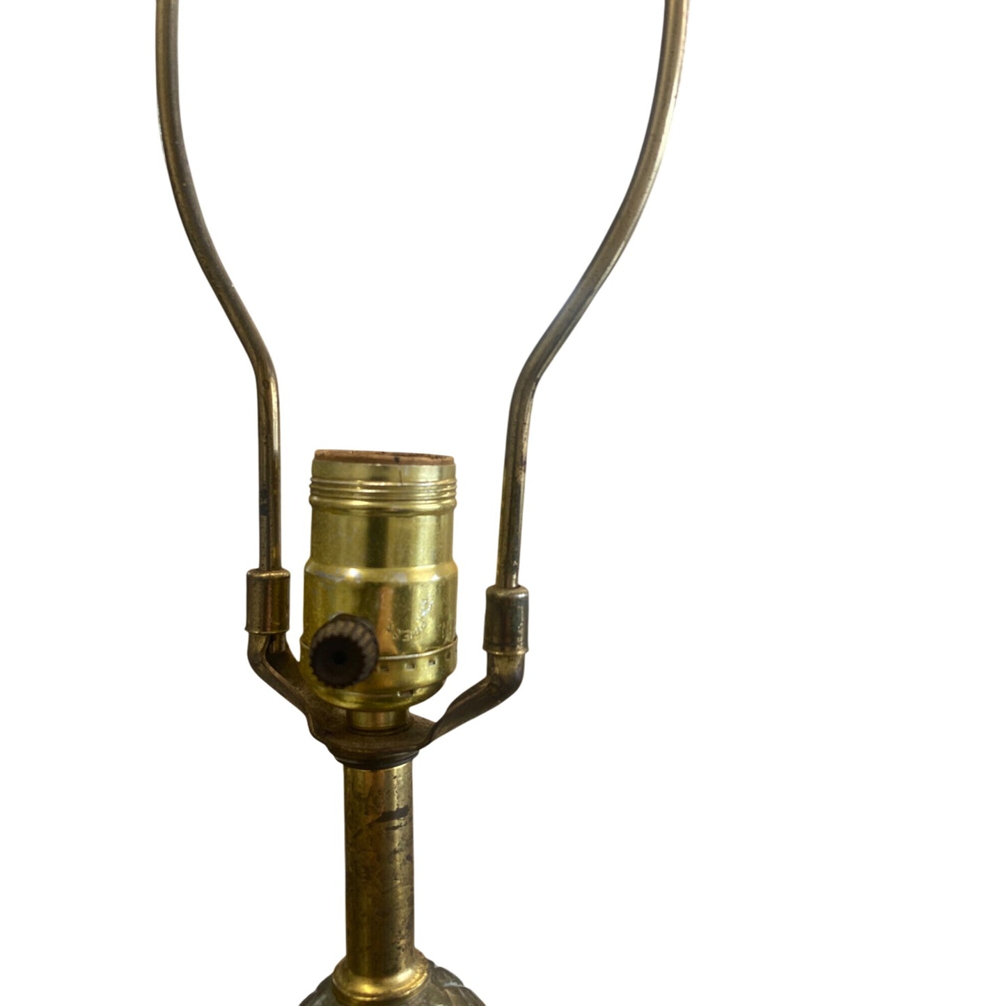 Vintage Mid-Century Pineapple Table Lamp Brass & Wood 35.5”Tall Lamp With Harp & Finial Accent