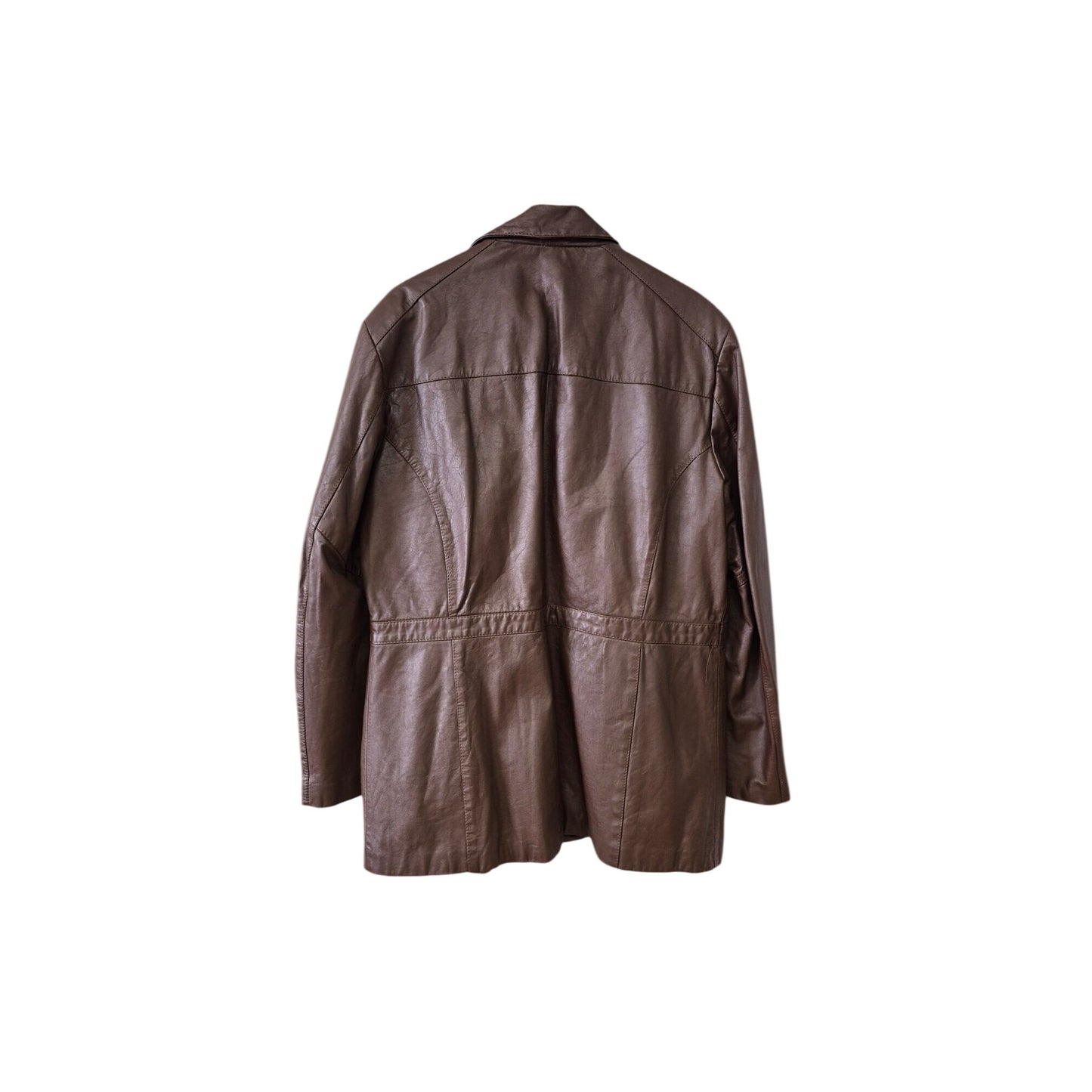 Brown Genuine Leather Jacket Size 44
