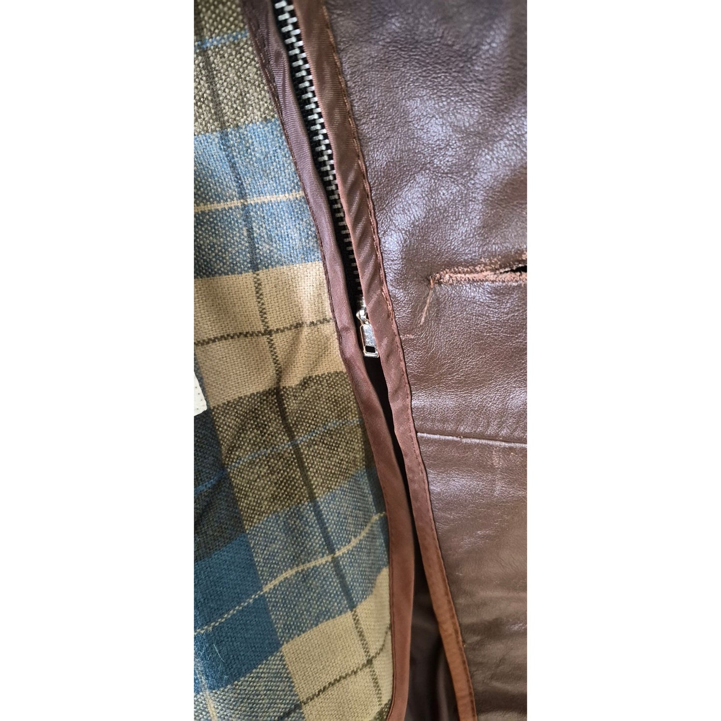 Brown Genuine Leather Jacket Size 44