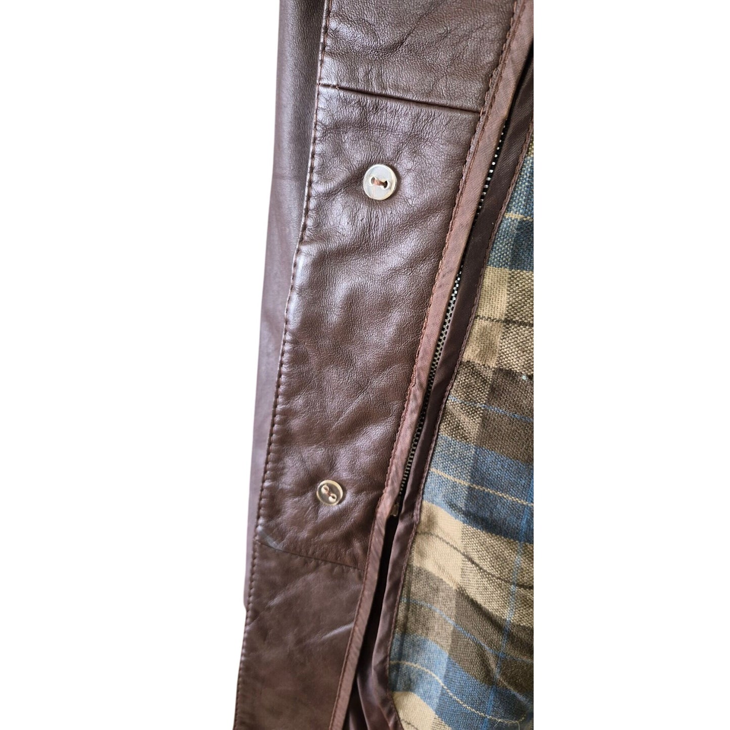 Brown Genuine Leather Jacket Size 44