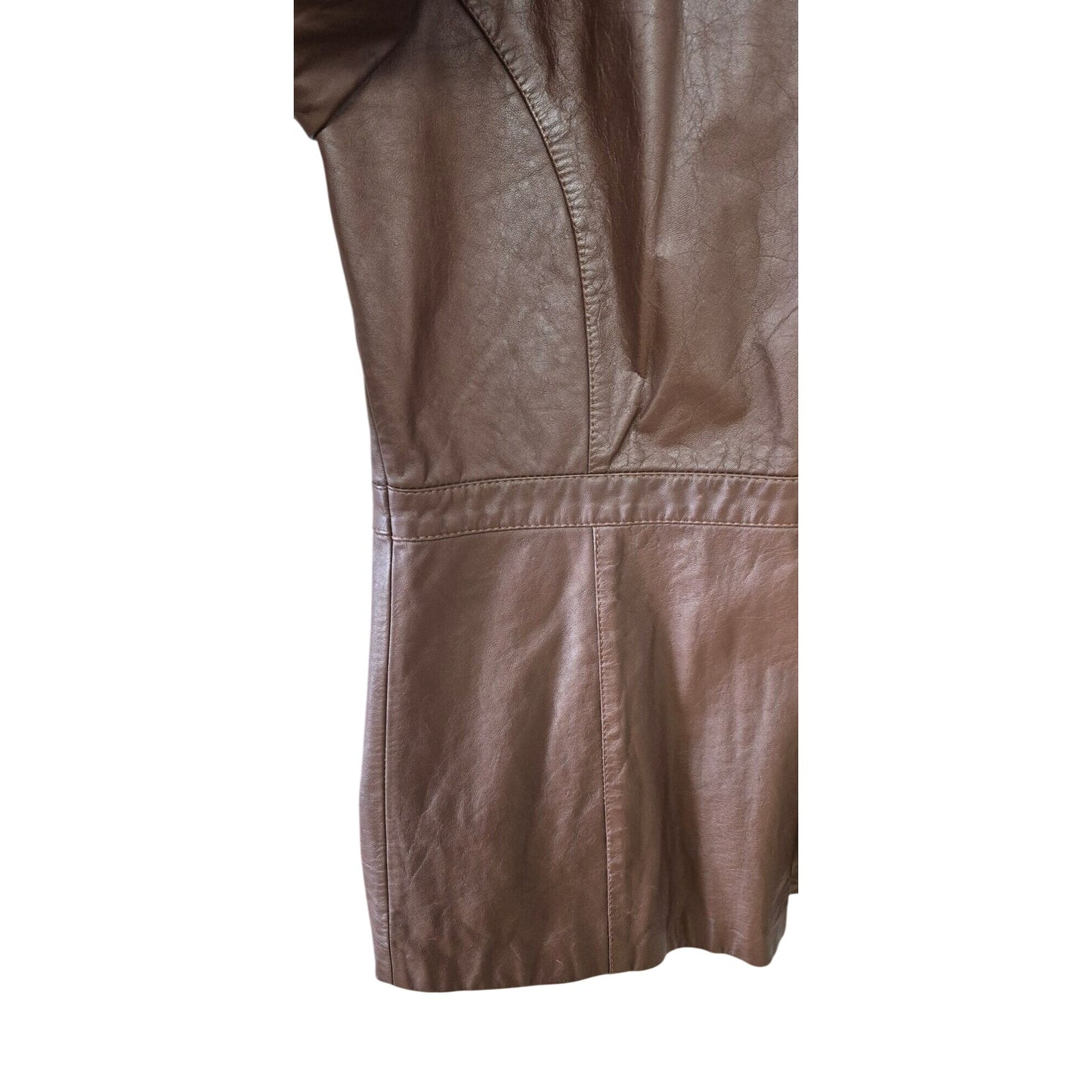 Brown Genuine Leather Jacket Size 44