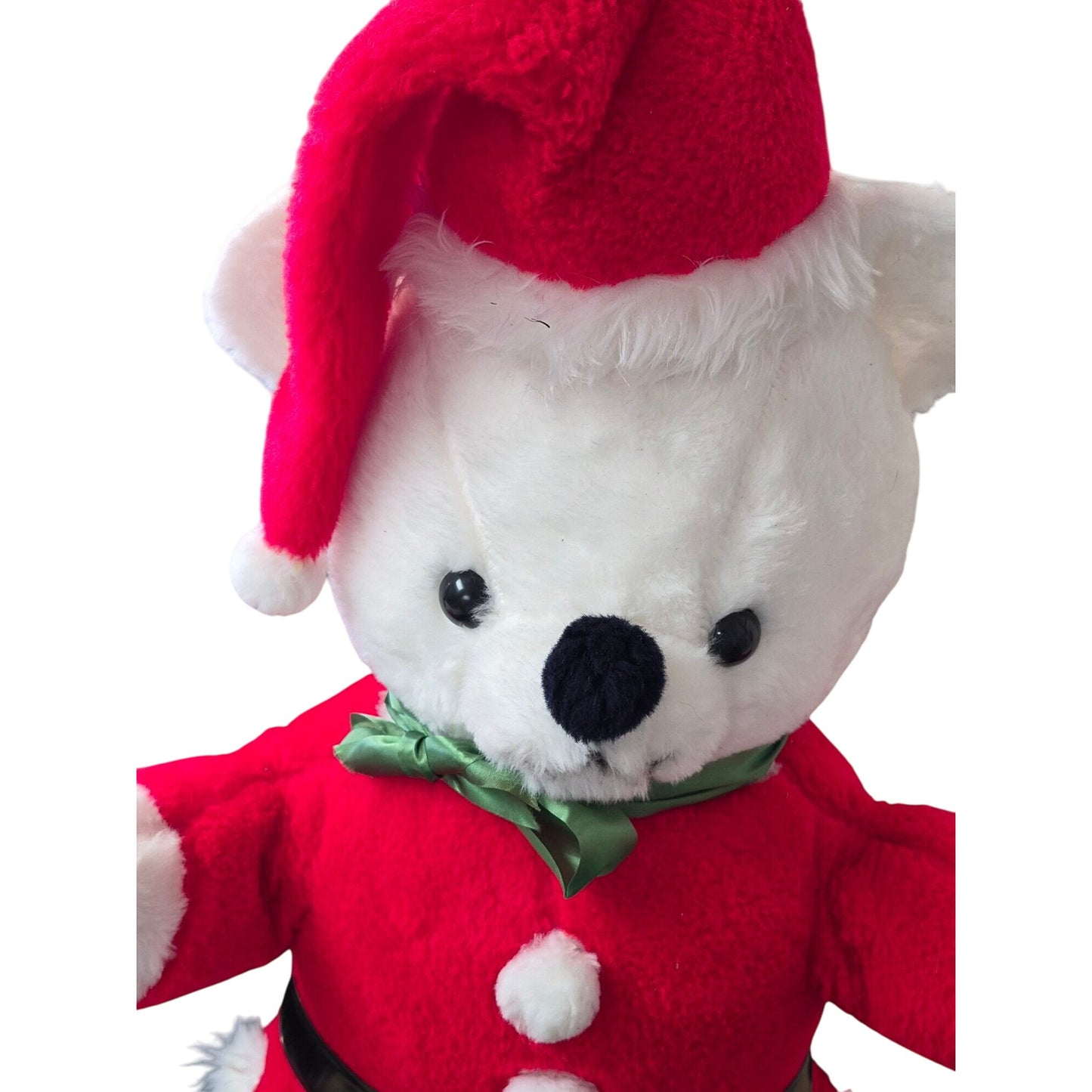 Large Plush Santa Bear With Hat & Belt - Soft & Festive Holiday Decoration