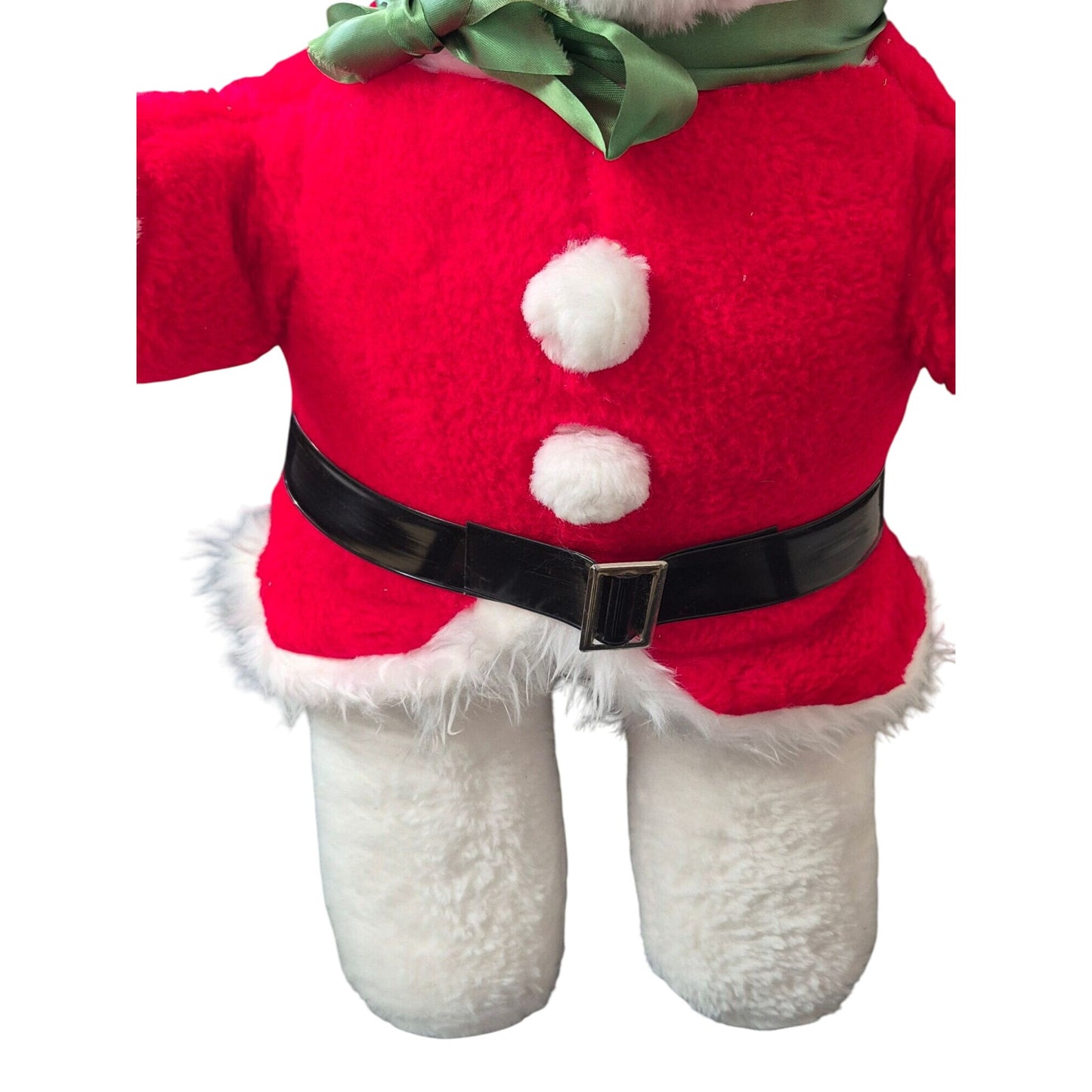 Large Plush Santa Bear With Hat & Belt - Soft & Festive Holiday Decoration