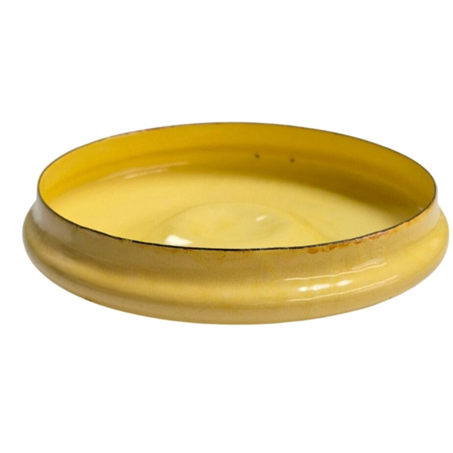 Yellow Enamelware Replacement Lid With Black Handle Rustic Farmhouse Style