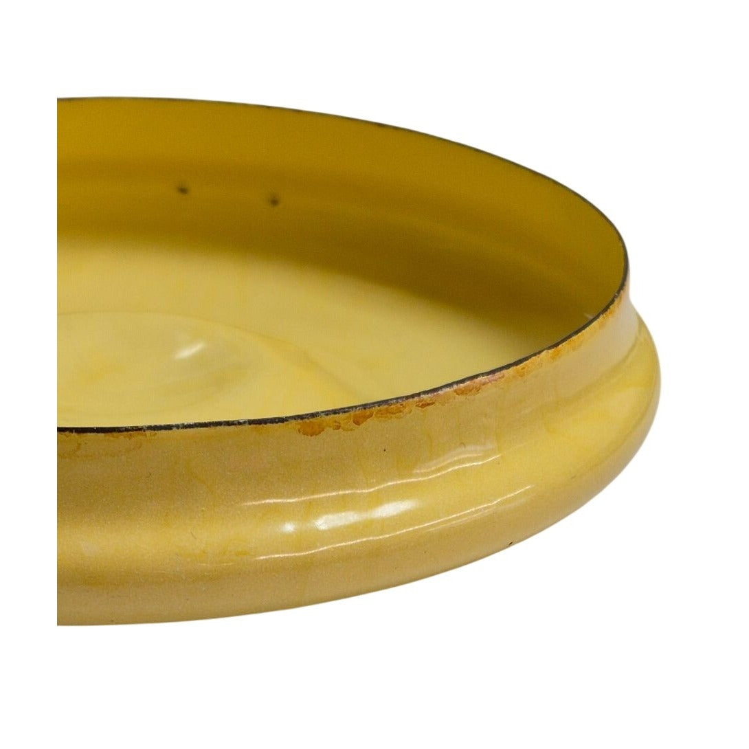 Yellow Enamelware Replacement Lid With Black Handle Rustic Farmhouse Style