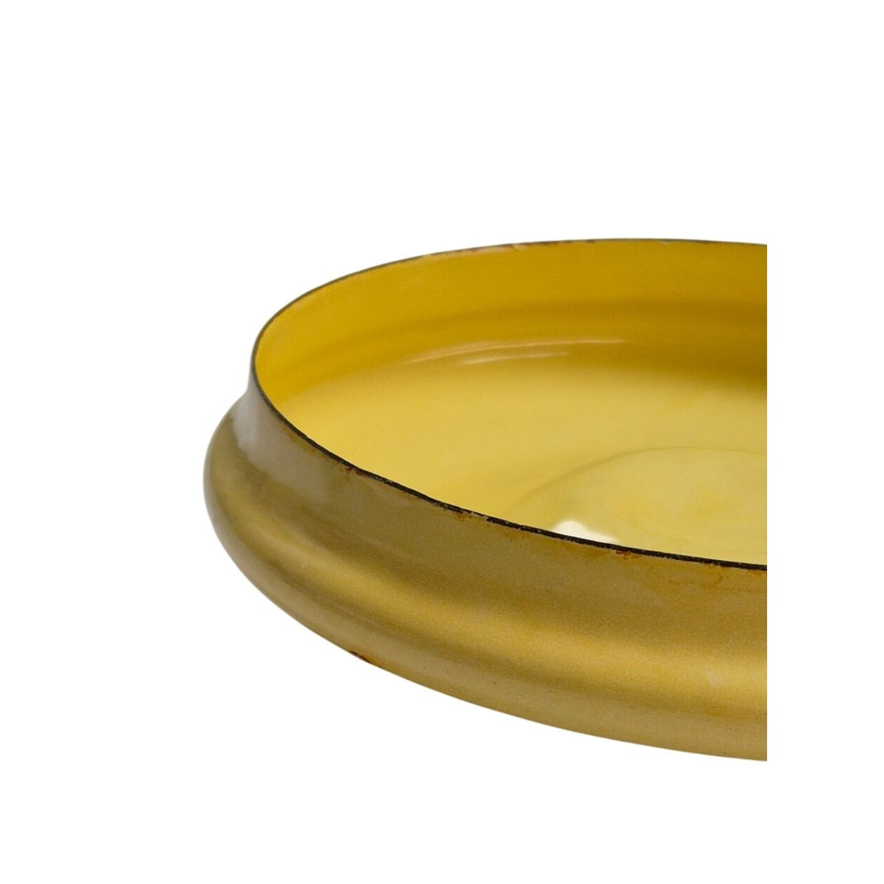 Yellow Enamelware Replacement Lid With Black Handle Rustic Farmhouse Style